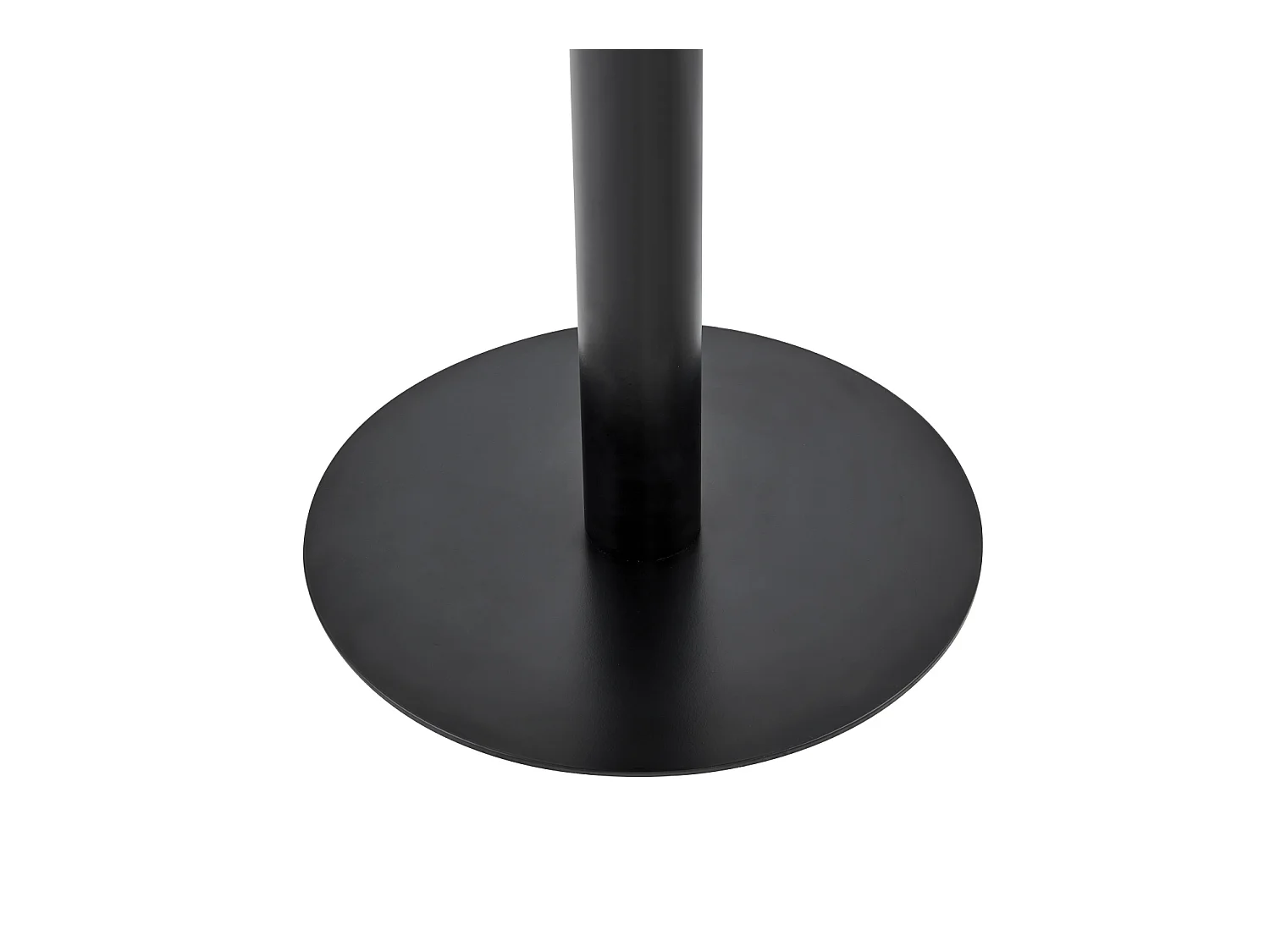 Table d'appoint ronde 60 cm effet marbre - Pied en métal - Noir