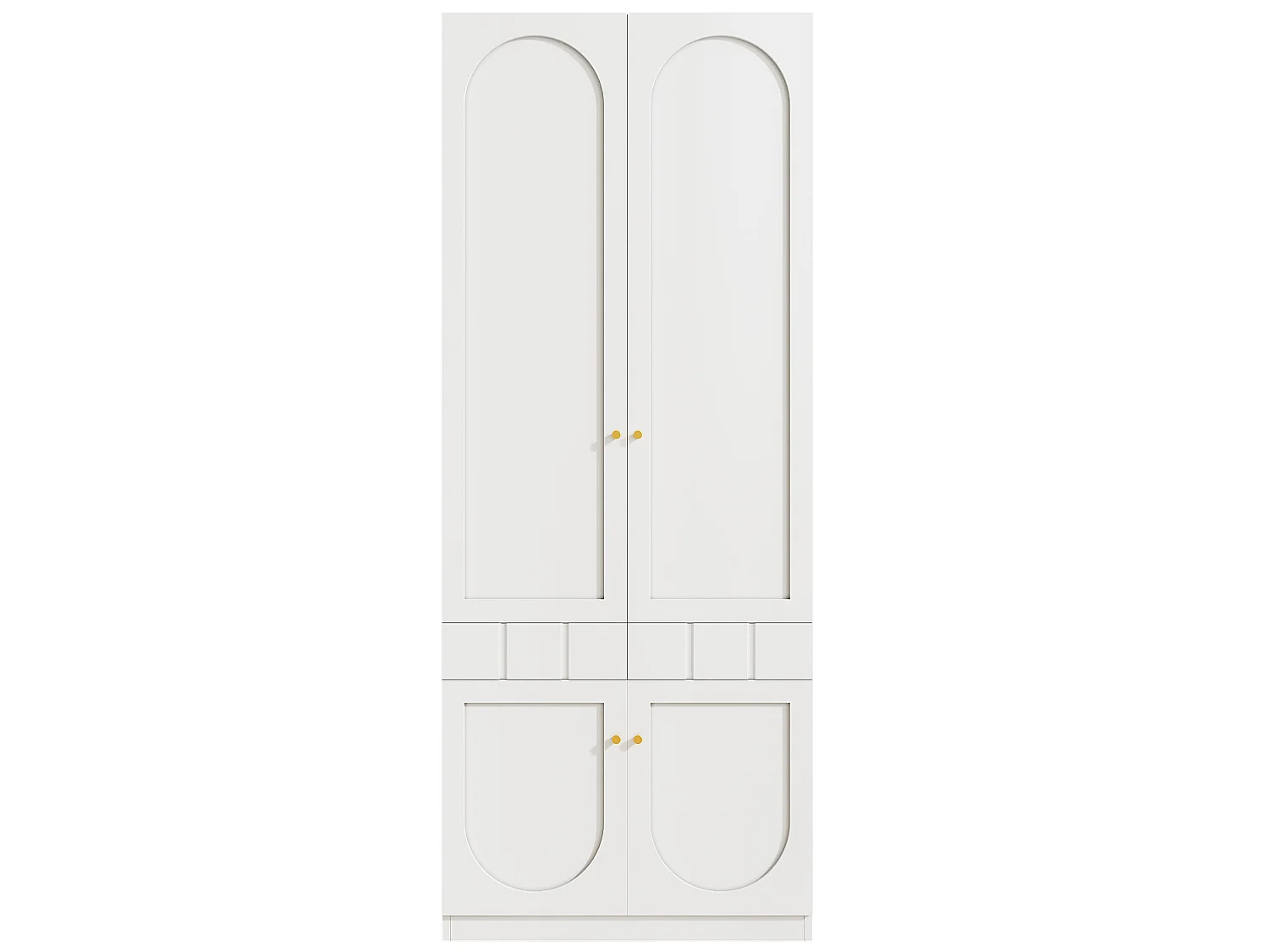 Armoire 80x50x200 cm blanc avec penderie, 4 portes et tiroir