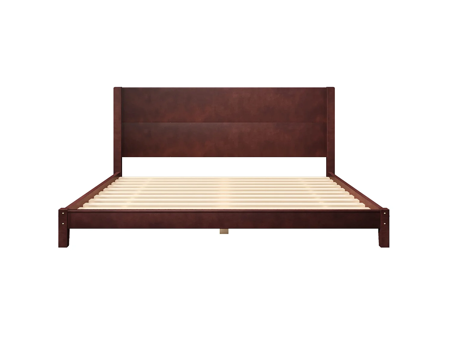 Tweepersoonsbed voor volwassenen 180x200 cm met hoofdbord - MDF-hout - Bruin
