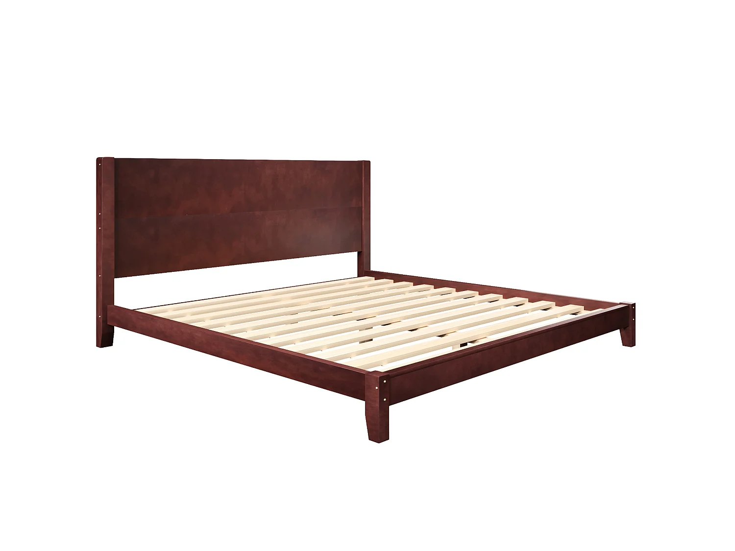 Tweepersoonsbed voor volwassenen 180x200 cm met hoofdbord - MDF-hout - Bruin