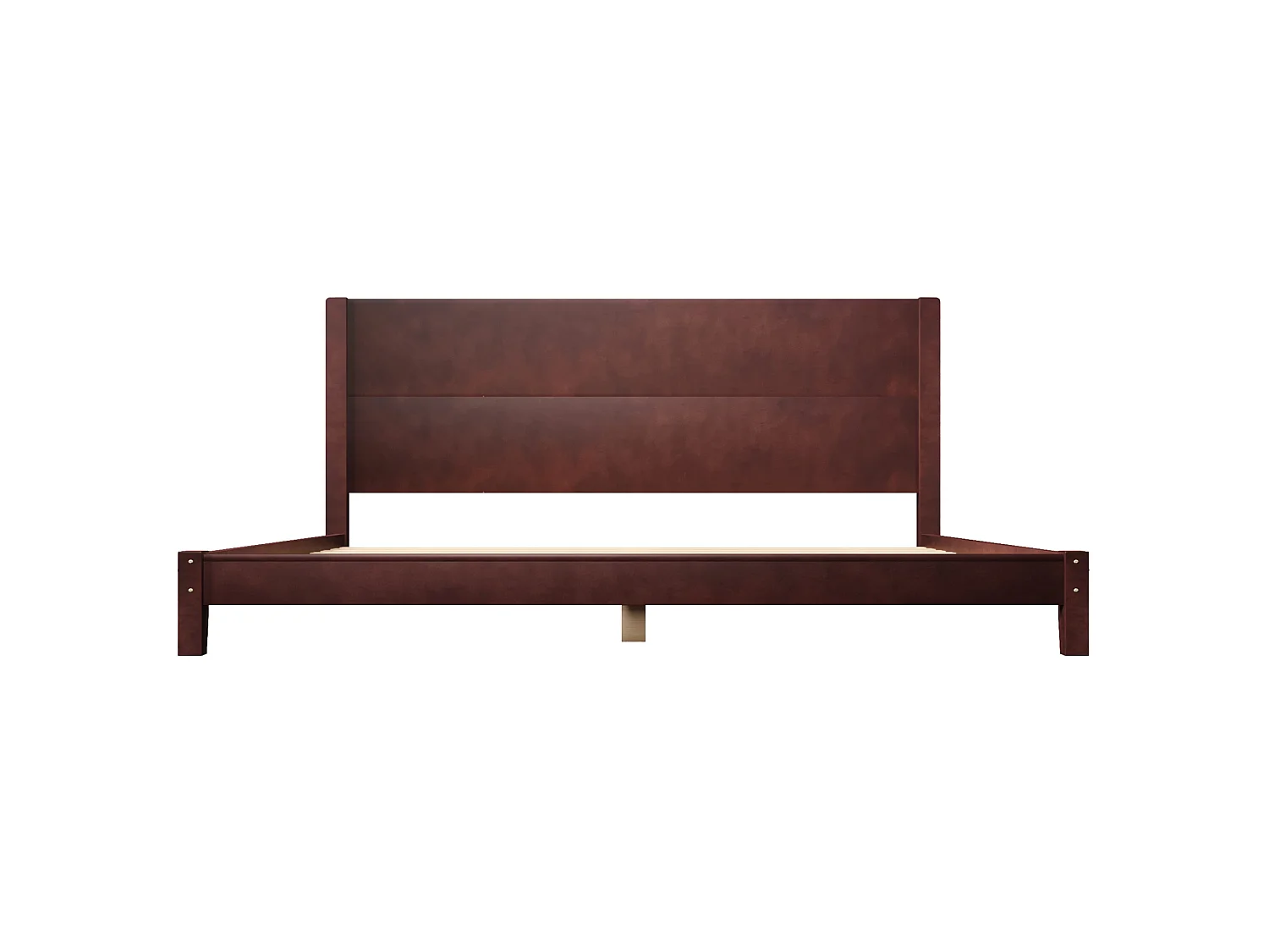 Tweepersoonsbed voor volwassenen 180x200 cm met hoofdbord - MDF-hout - Bruin