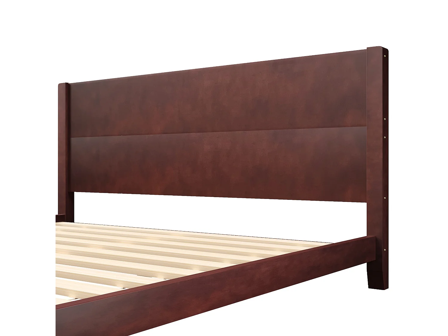 Tweepersoonsbed voor volwassenen 180x200 cm met hoofdbord - MDF-hout - Bruin