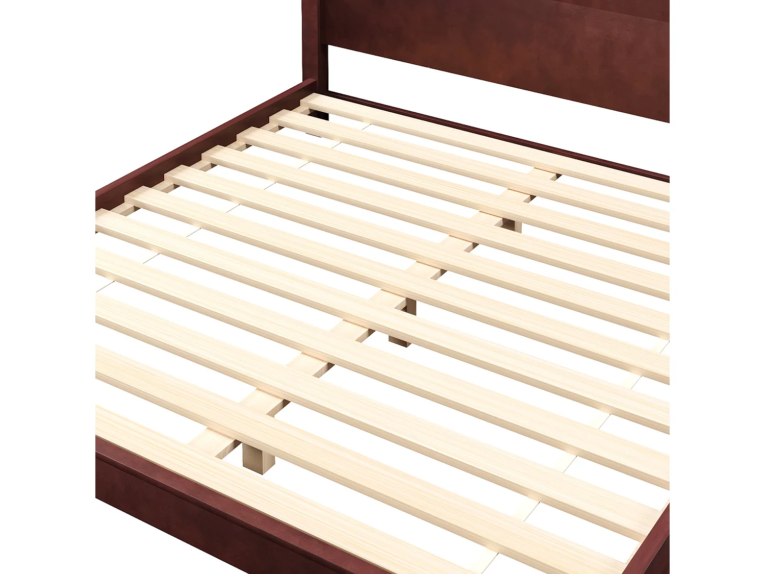 Tweepersoonsbed voor volwassenen 180x200 cm met hoofdbord - MDF-hout - Bruin