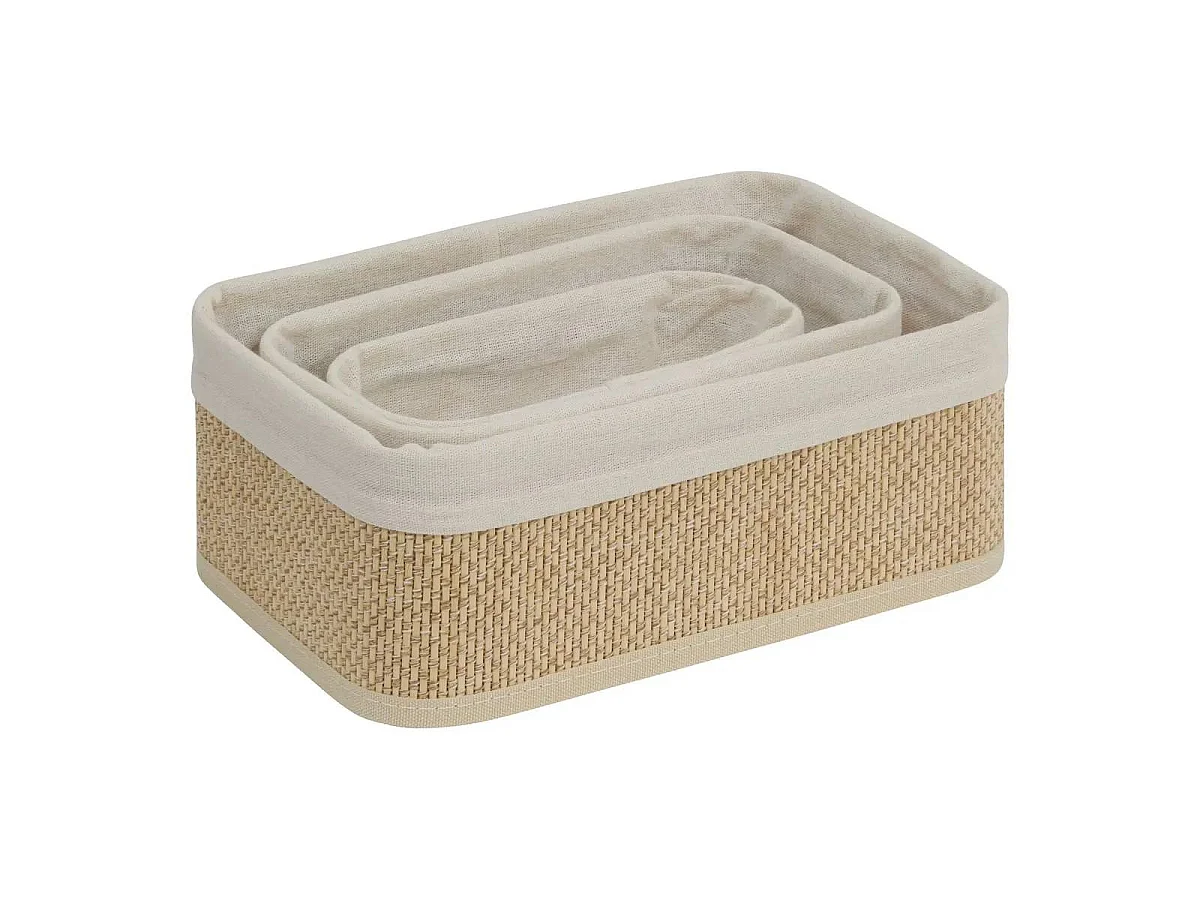 Lot de 3 Paniers en Bambou "Stemy" 31cm Beige