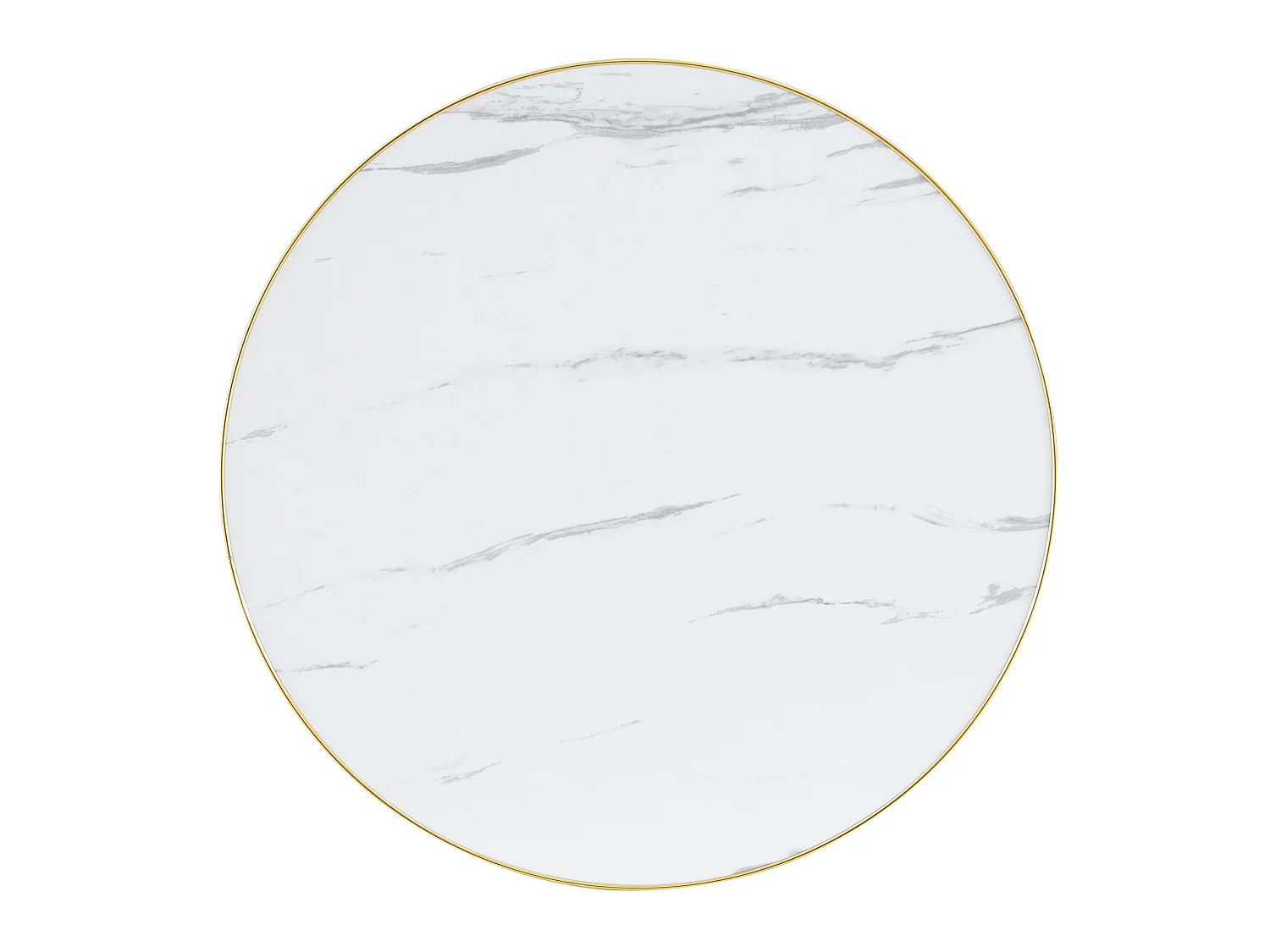 Table d'appoint ronde 60 x 60 cm effet marbre blanc et acier inoxydable doré