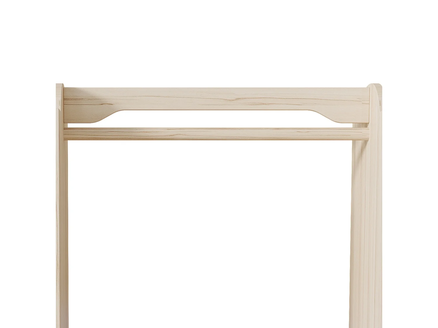 Armoire enfant naturel avec niche, tringle et 4 étagères