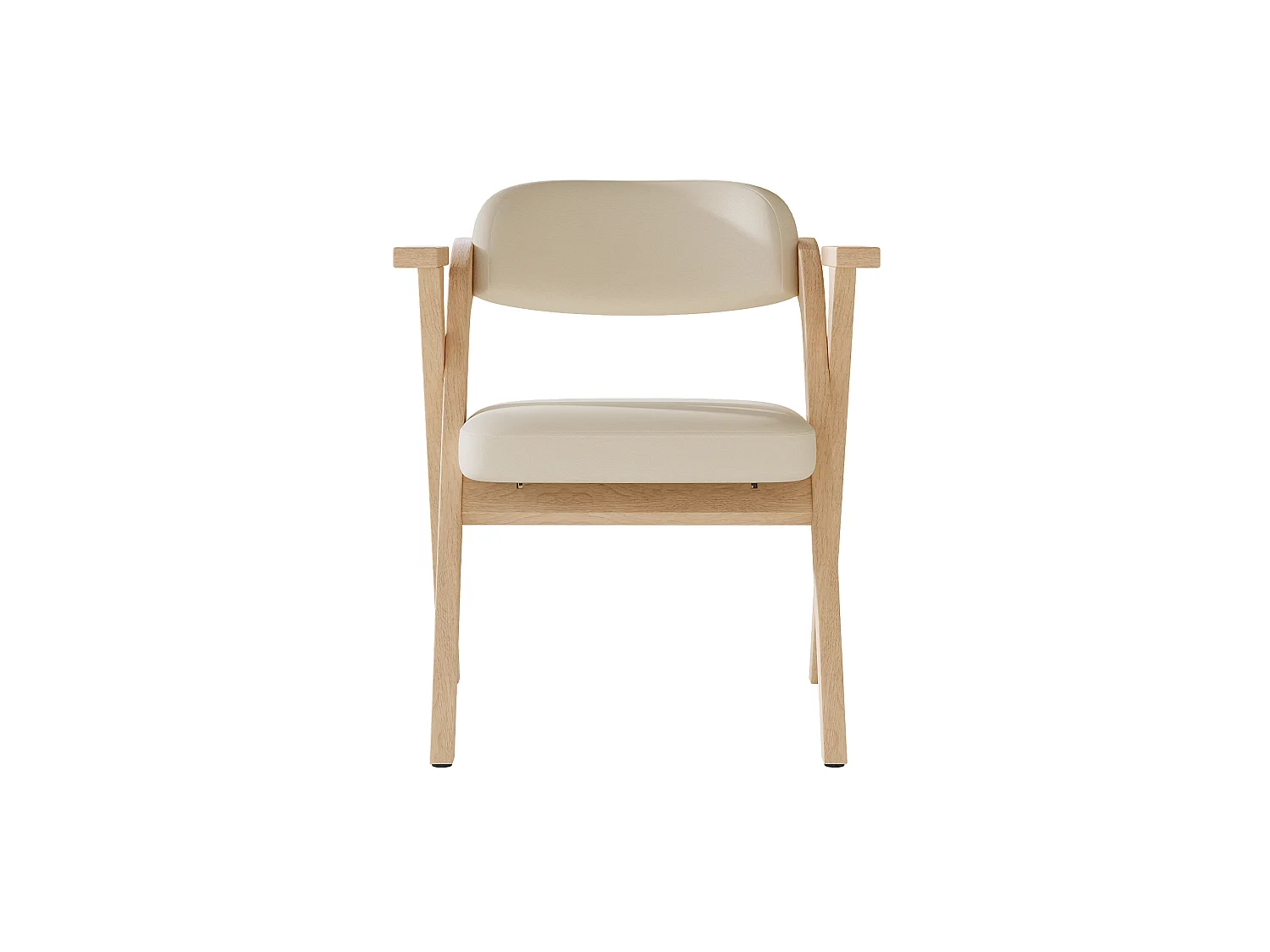 Set van 2 opklapbare stoelen in beige linnen met armleuningen - Licht naturel