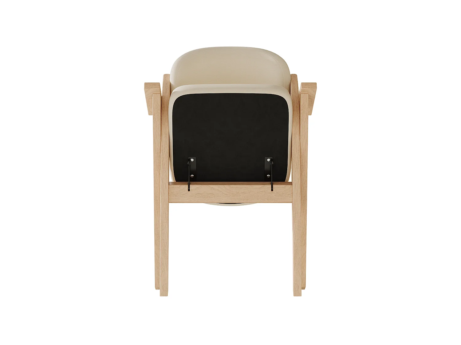 Set van 2 opklapbare stoelen in beige linnen met armleuningen - Licht naturel