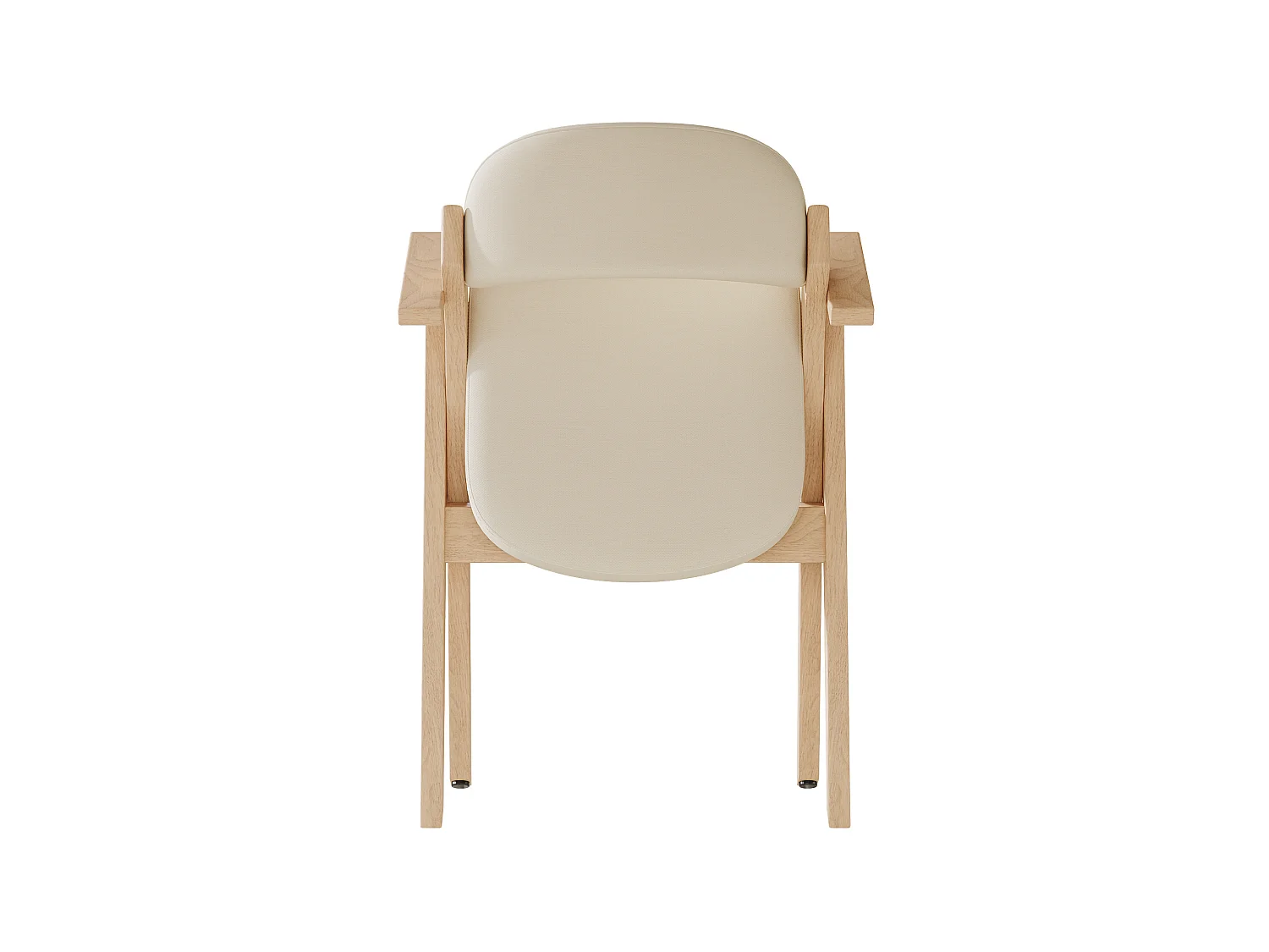 Set van 2 opklapbare stoelen in beige linnen met armleuningen - Licht naturel