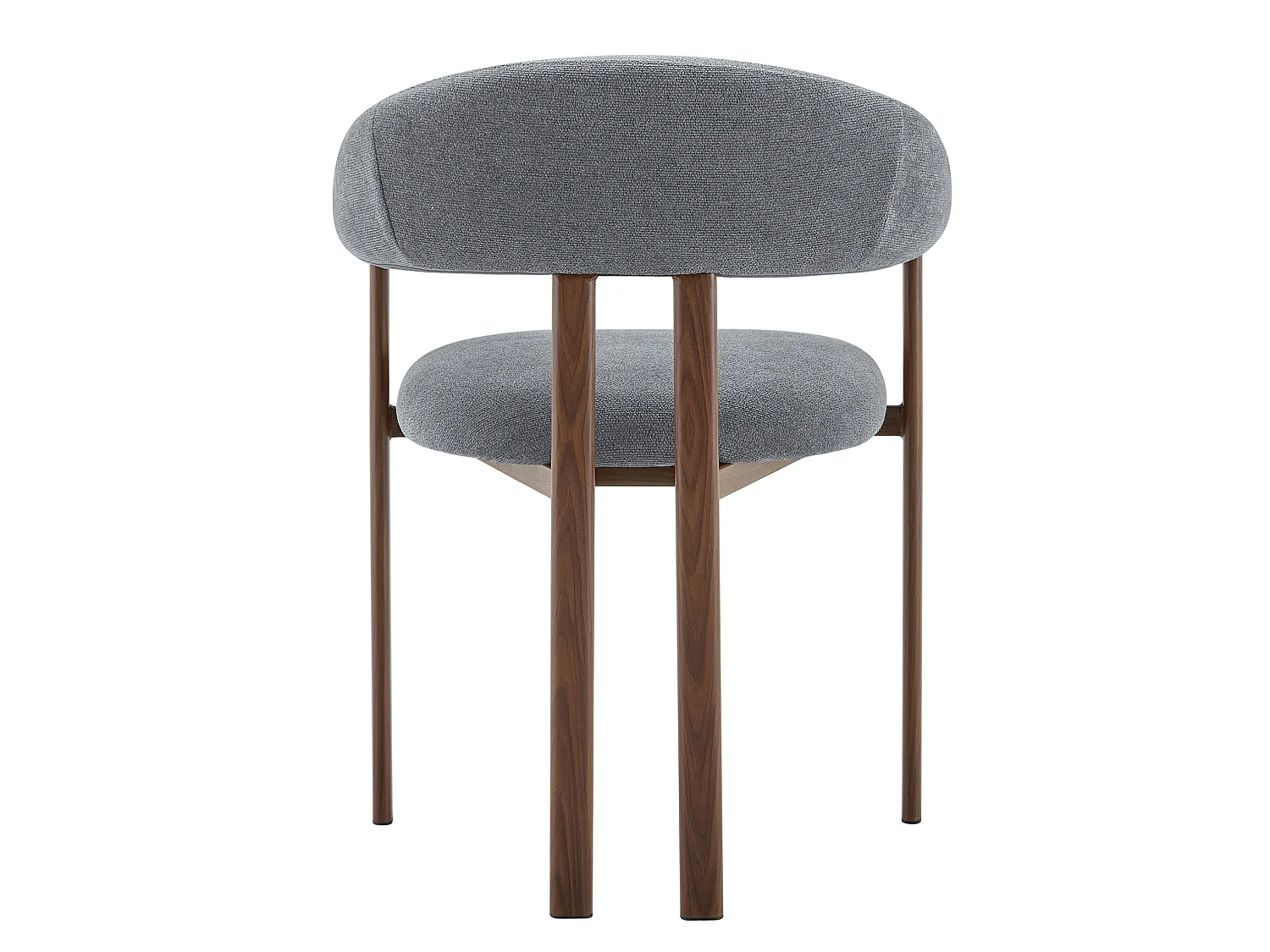Set van 2 eetkamerstoelen in grijs linnen met metalen poten
