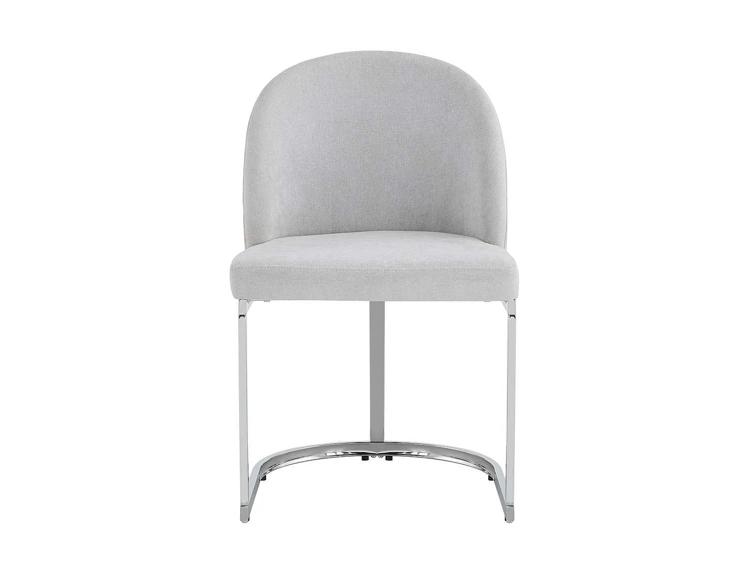 Set van 2 stoelen met zilverkleurige metalen poten - Grijze chenille stof