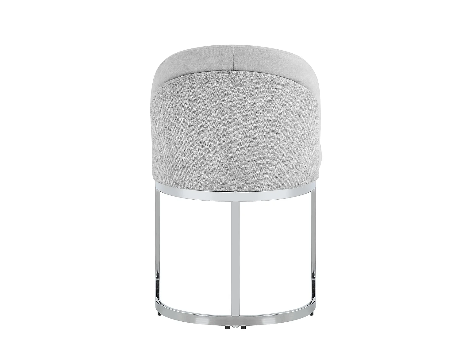 Set van 2 stoelen met zilverkleurige metalen poten - Grijze chenille stof