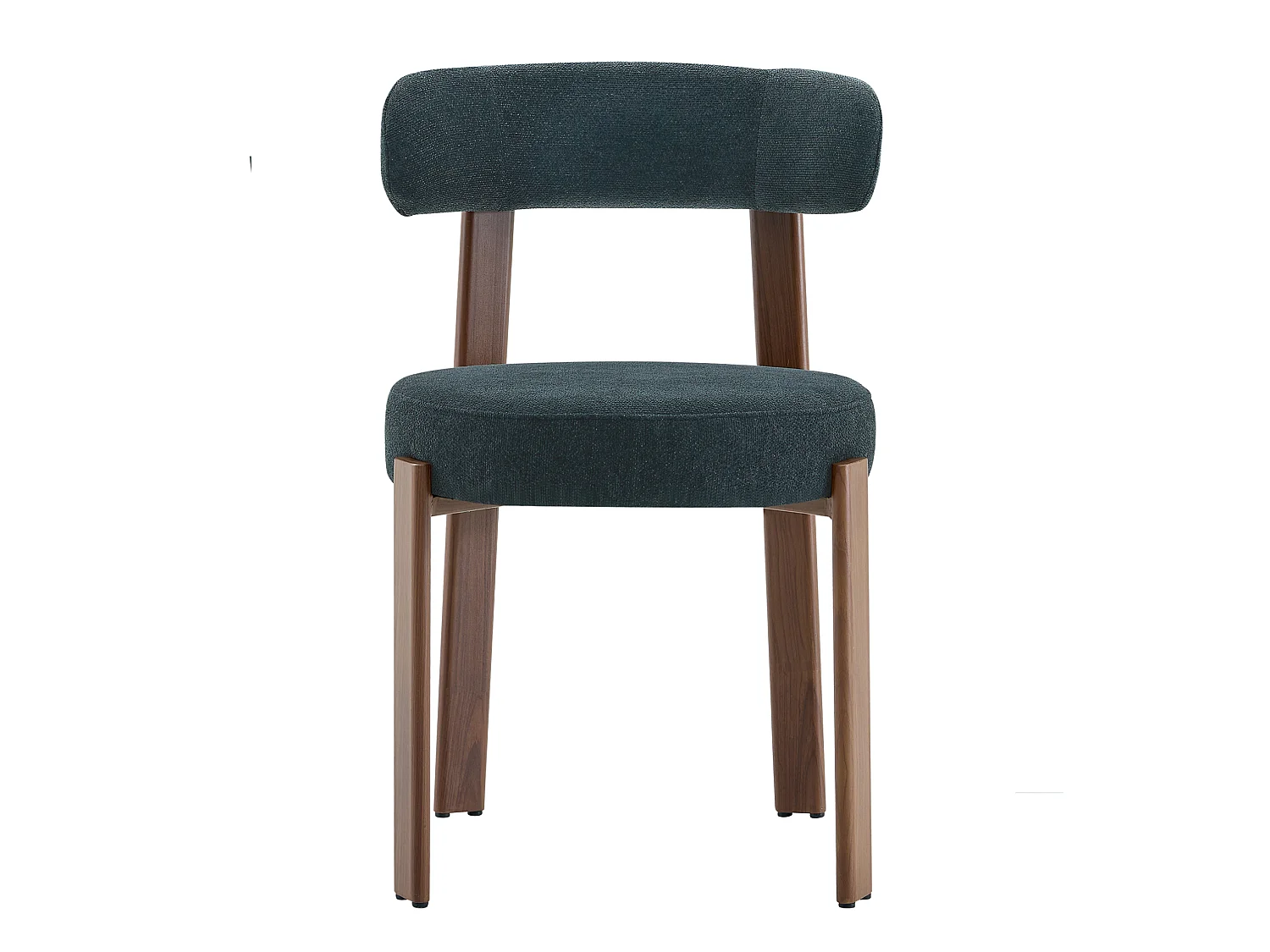 Set van 2 eetkamerstoelen met houten poten - Zwart linnen