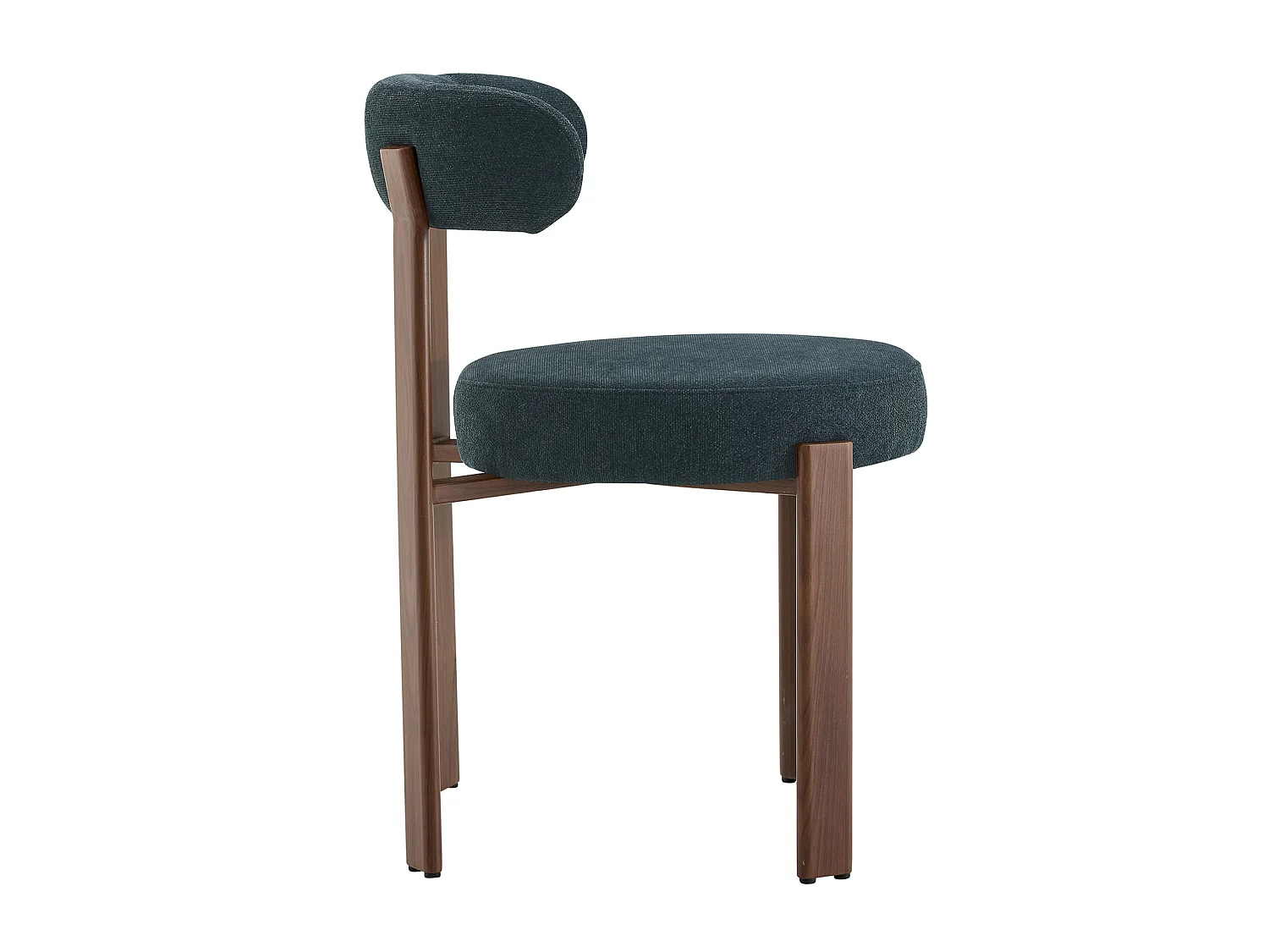 Set van 2 eetkamerstoelen met houten poten - Zwart linnen