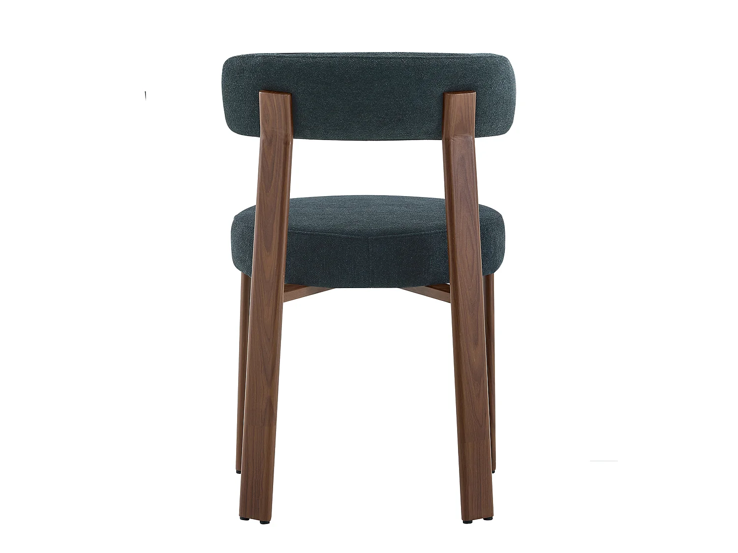 Set van 2 eetkamerstoelen met houten poten - Zwart linnen