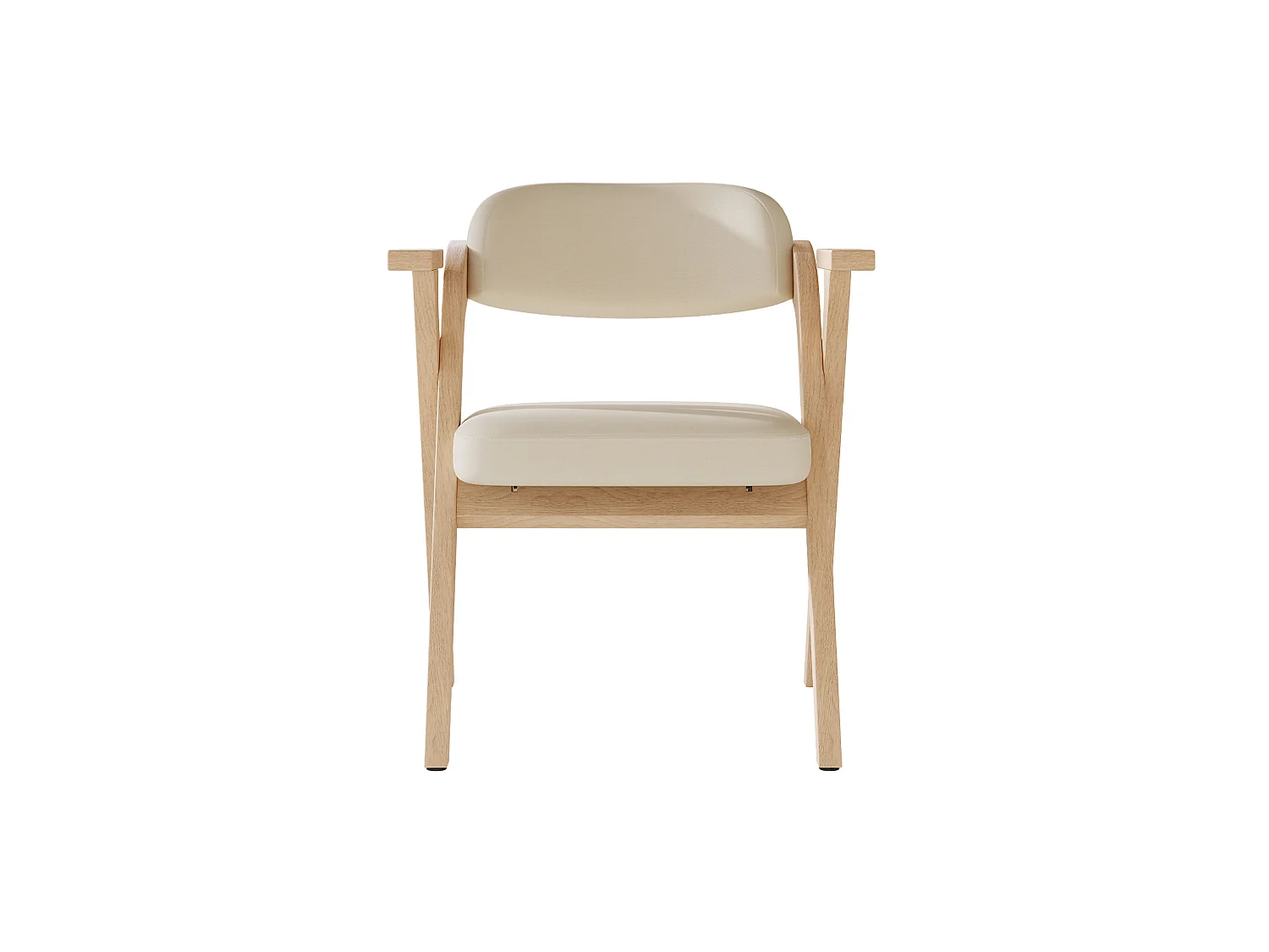 Lot de 6 chaises pliantes en lin beige avec accoudoirs - Naturel clair