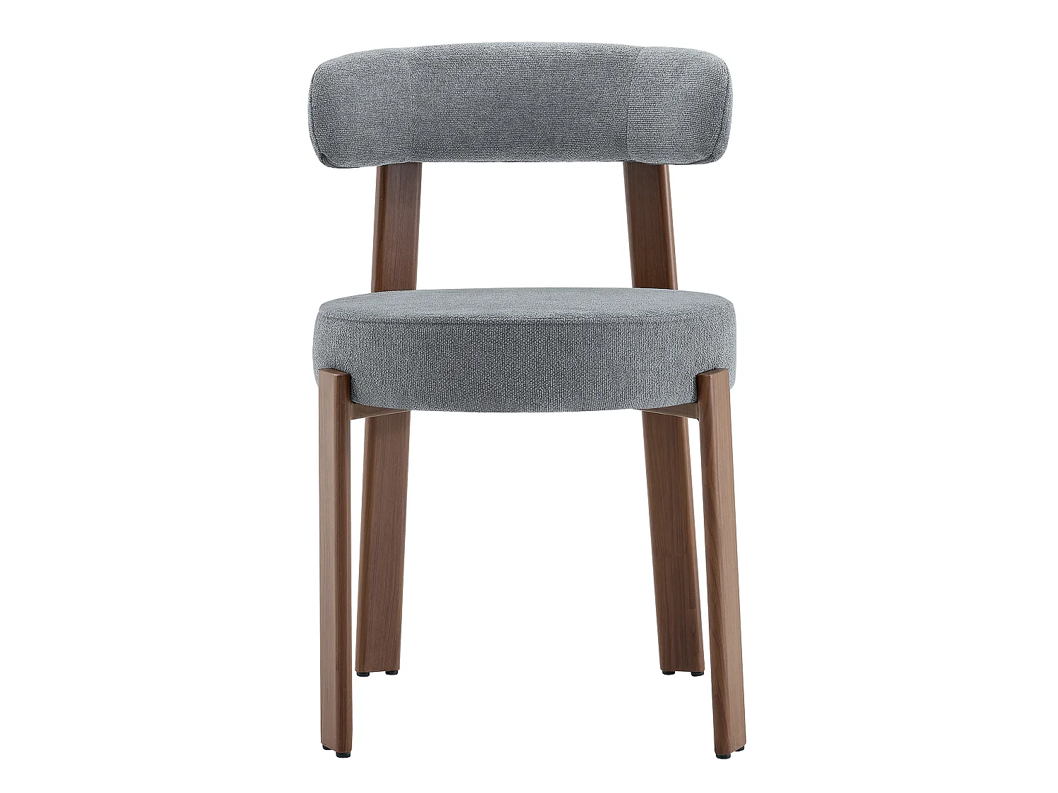 Set van 2 eetkamerstoelen met houten poten - Grijs linnen