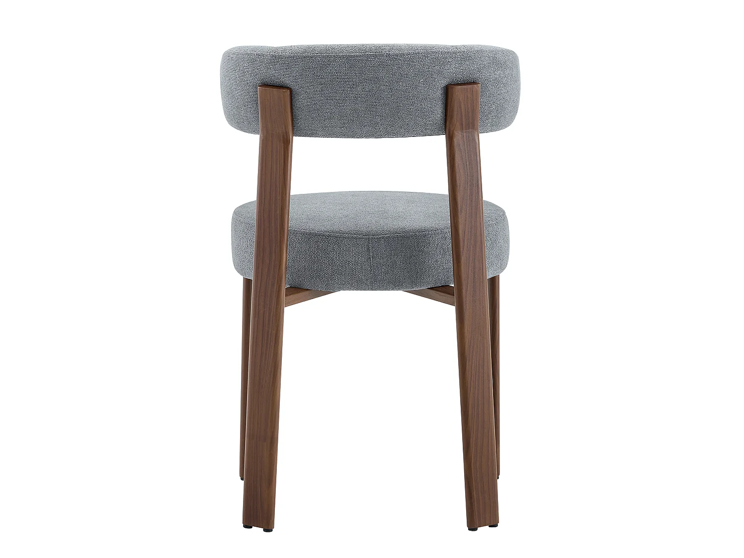 Set van 2 eetkamerstoelen met houten poten - Grijs linnen