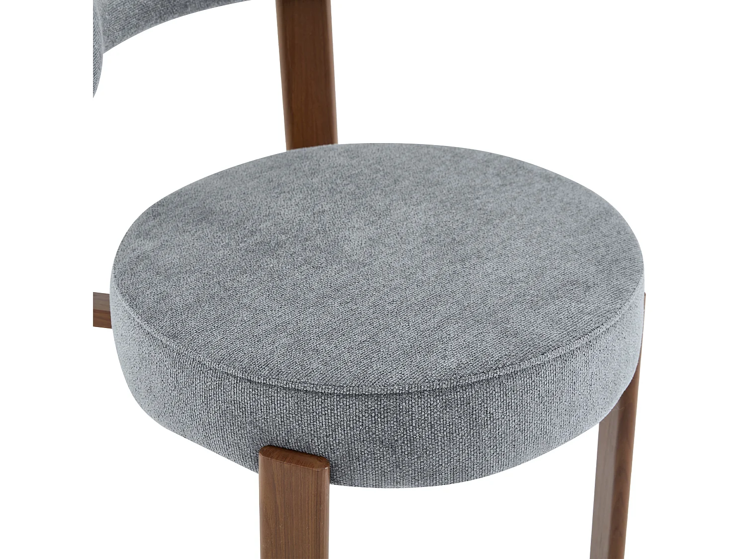 Set van 2 eetkamerstoelen met houten poten - Grijs linnen