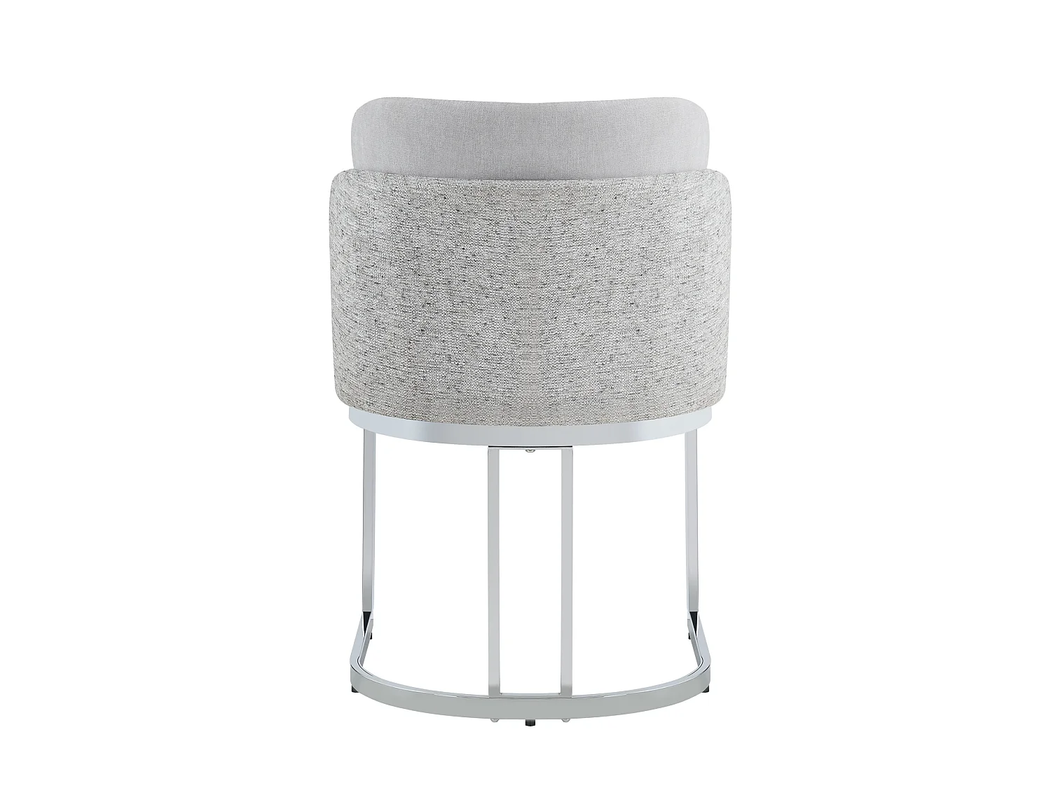 Set van 2 chenille eetkamerstoelen met stalen poten - Lichtgrijs en zilver