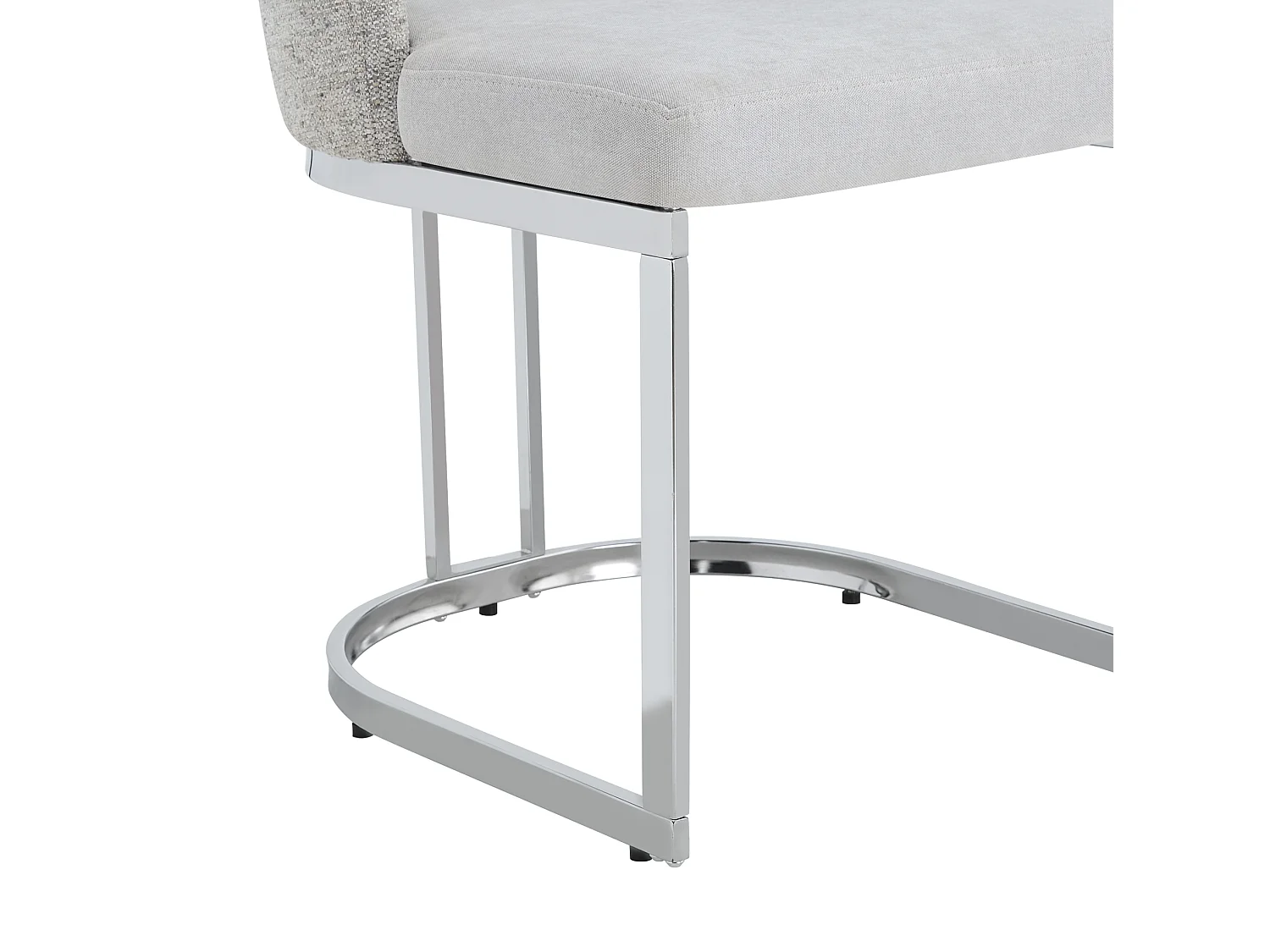 Set van 2 chenille eetkamerstoelen met stalen poten - Lichtgrijs en zilver