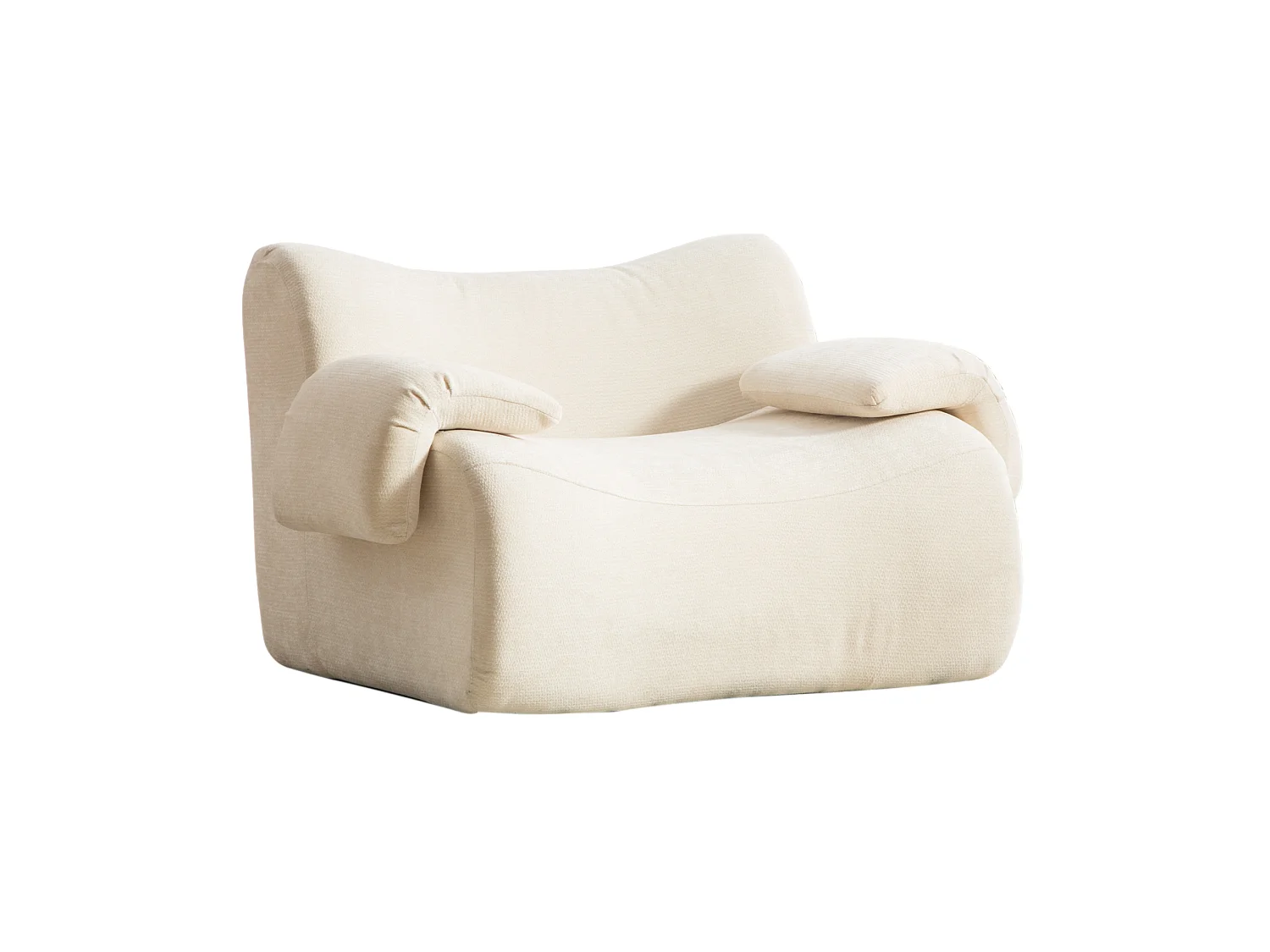 Canapé compressé simple en chenille beige, sans montage