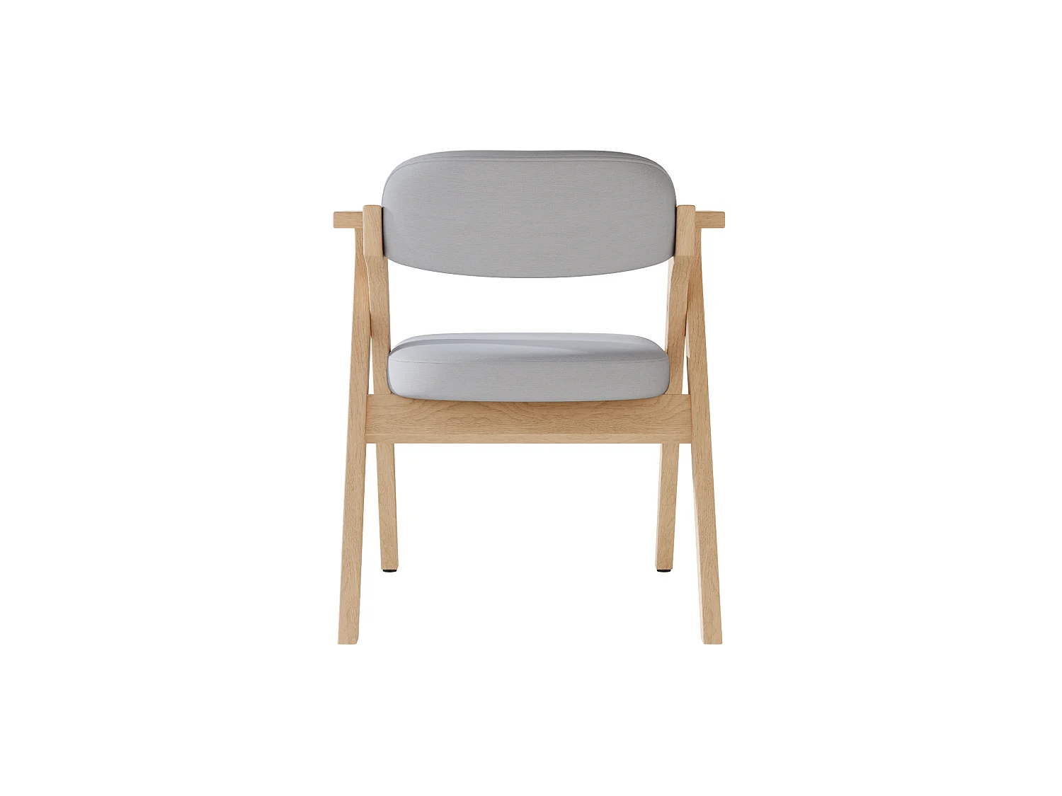 Set van 6 opklapbare stoelen in grijs linnen met armleuningen - Licht naturel