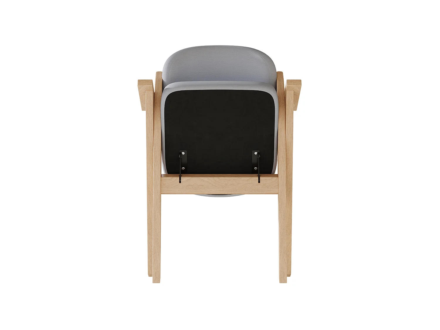 Set van 6 opklapbare stoelen in grijs linnen met armleuningen - Licht naturel