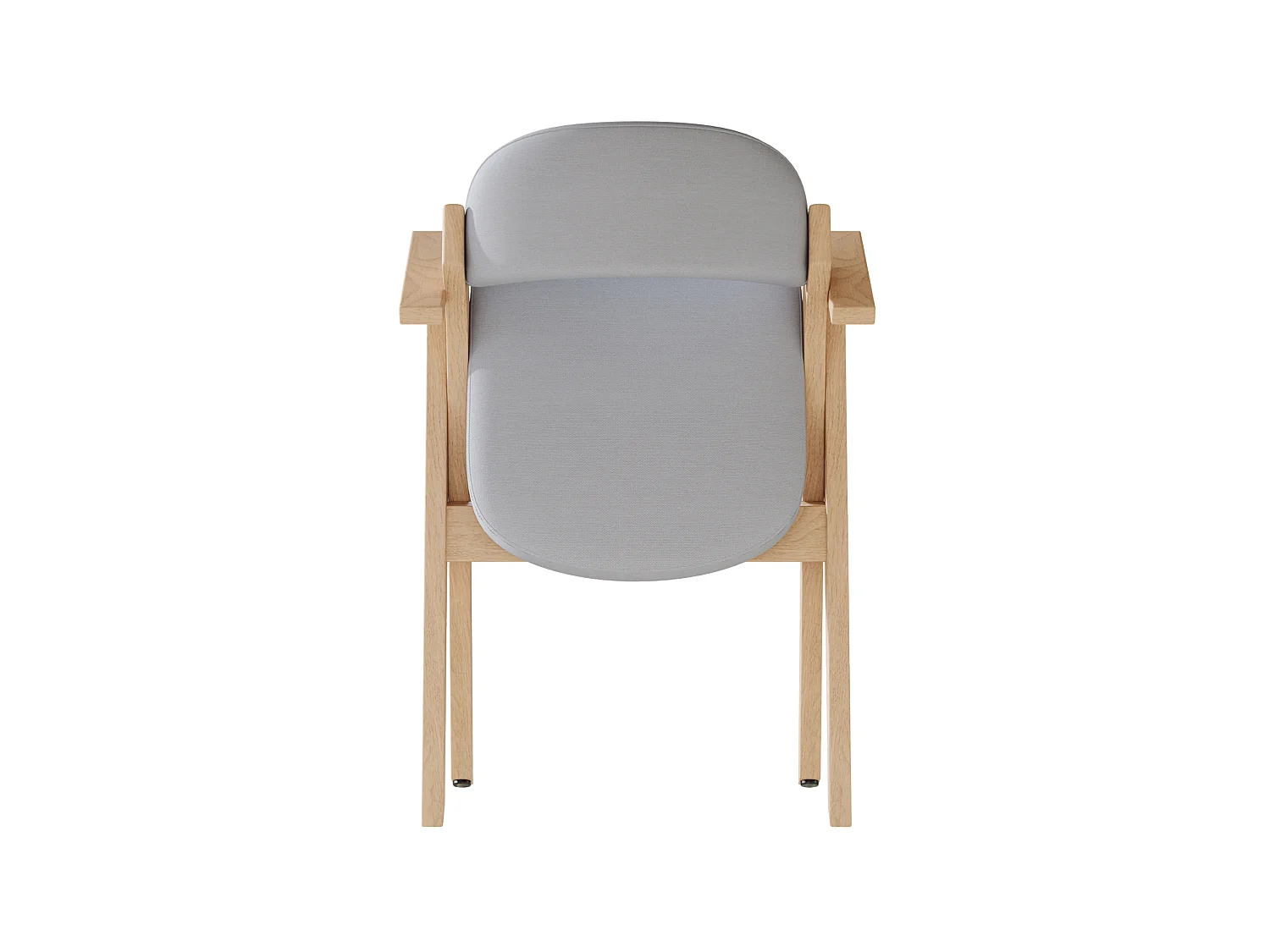 Set van 6 opklapbare stoelen in grijs linnen met armleuningen - Licht naturel