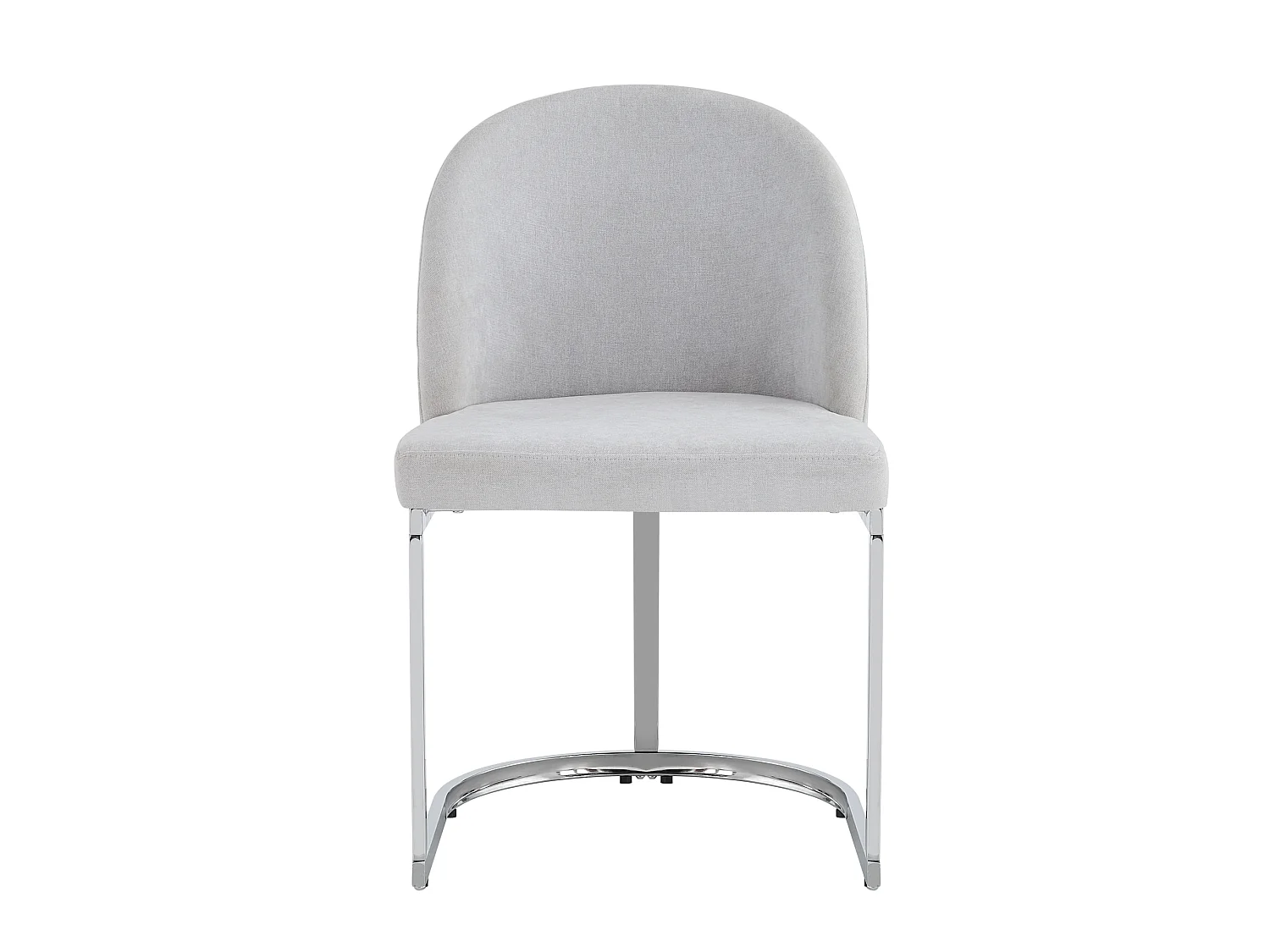 Set van 4 stoelen met zilverkleurige metalen poten - Grijze chenille stof