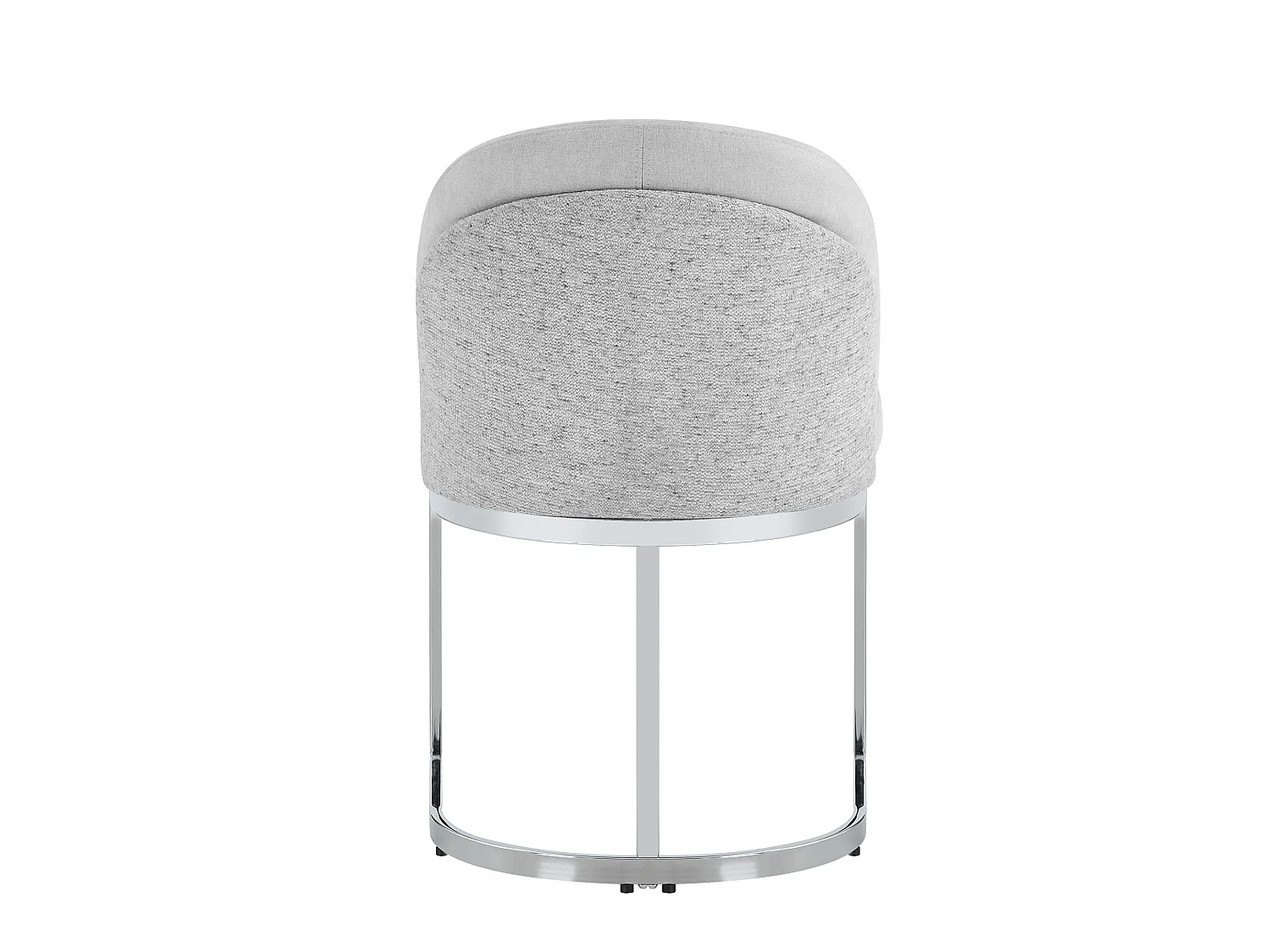 Set van 4 stoelen met zilverkleurige metalen poten - Grijze chenille stof