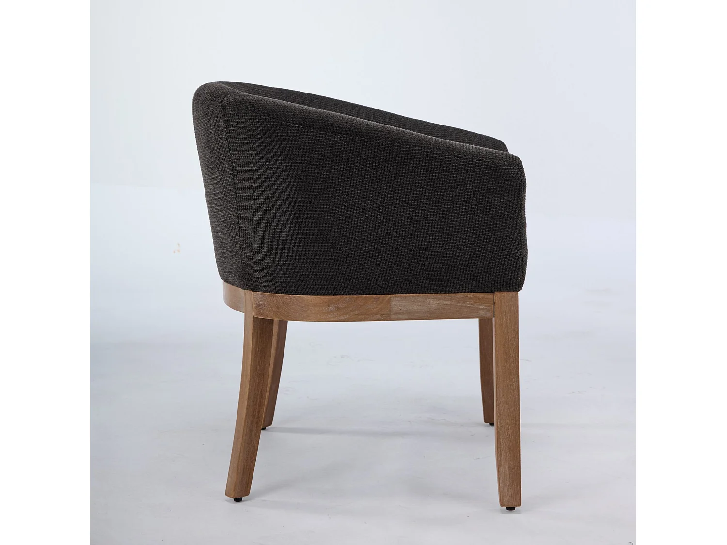 Sedia in ciniglia grigio antracite con braccioli e gambe in legno