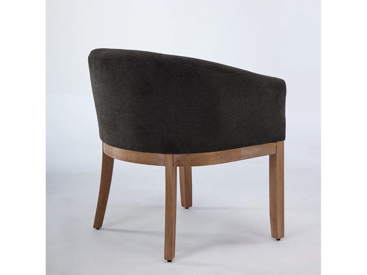 Sedia in ciniglia grigio antracite con braccioli e gambe in legno