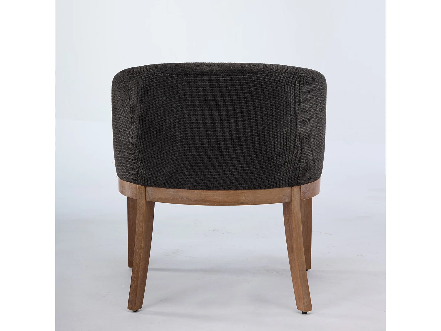 Sedia in ciniglia grigio antracite con braccioli e gambe in legno