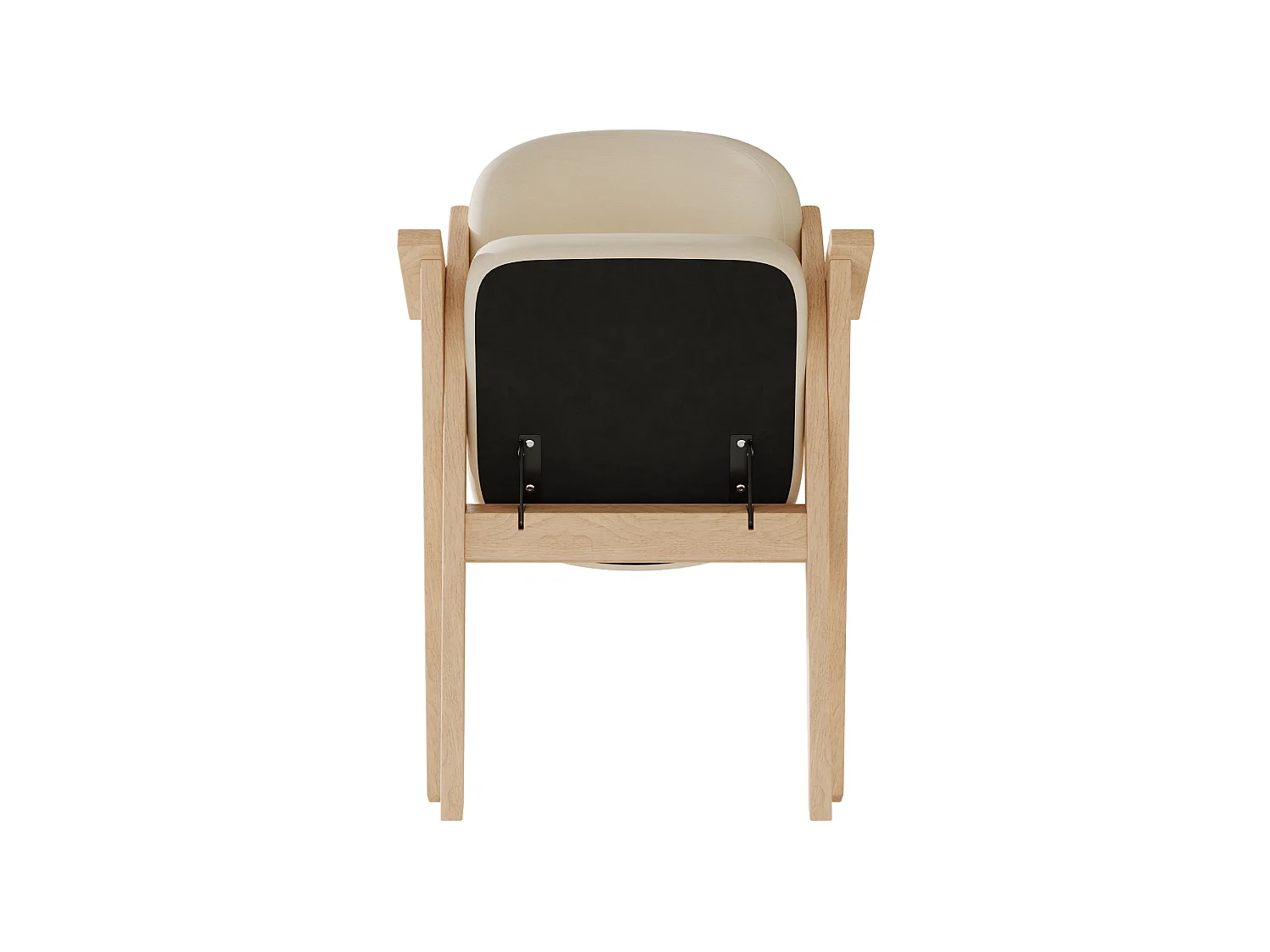 Lot de 4 chaises pliantes en lin beige avec accoudoirs - Naturel clair