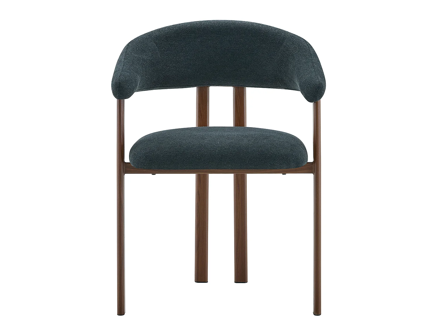 Juego de 4 sillas de comedor de lino con patas de metal - Negro