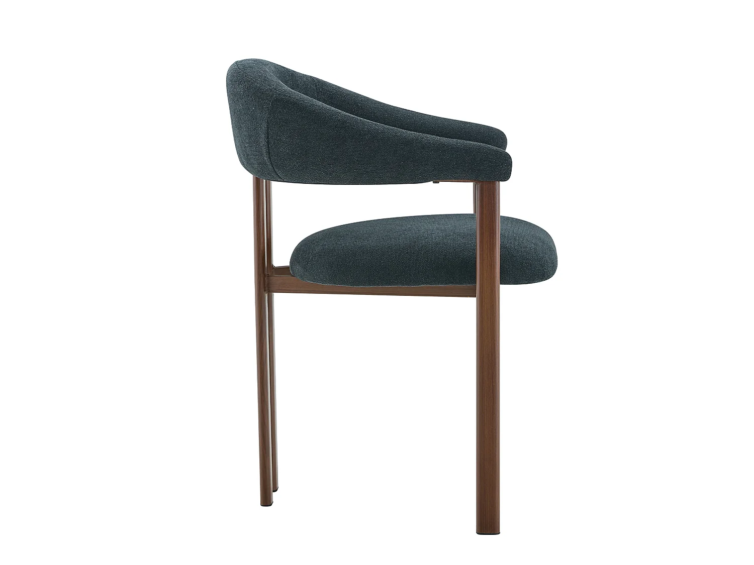 Juego de 4 sillas de comedor de lino con patas de metal - Negro