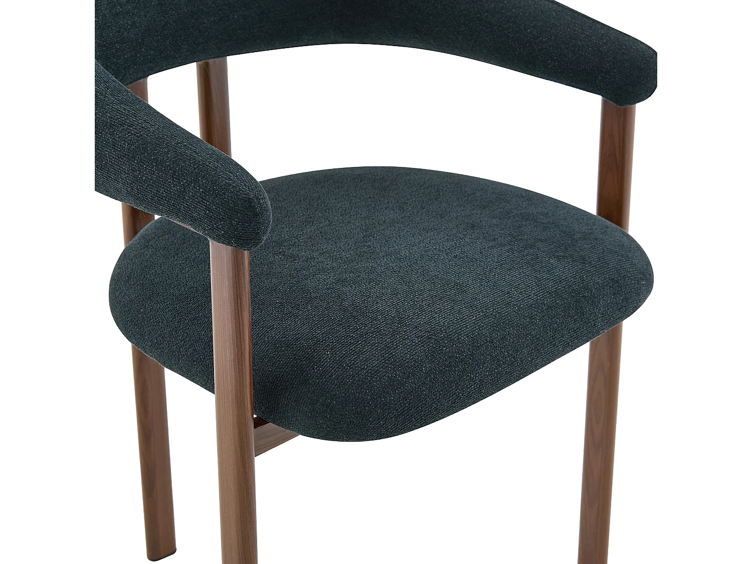 Juego de 4 sillas de comedor de lino con patas de metal - Negro