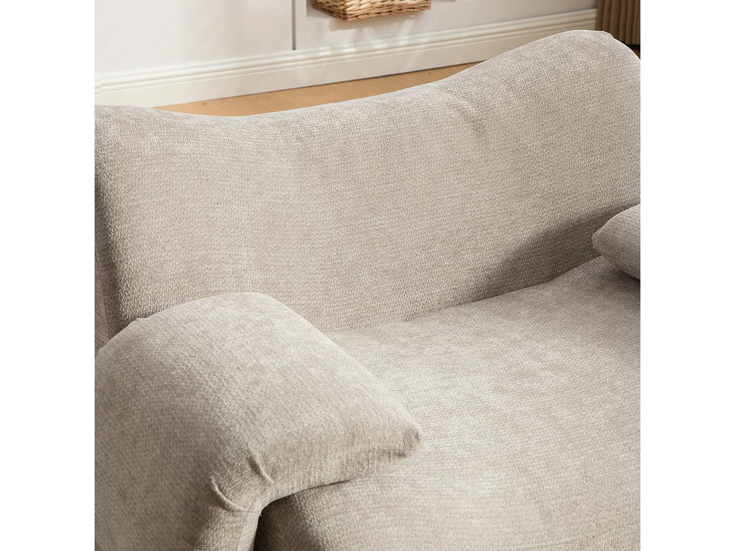 Canapé compressé simple en chenille gris, sans montage
