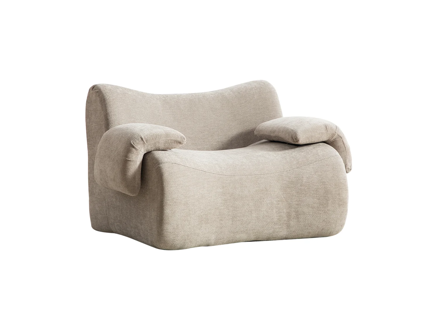 Canapé compressé simple en chenille gris, sans montage