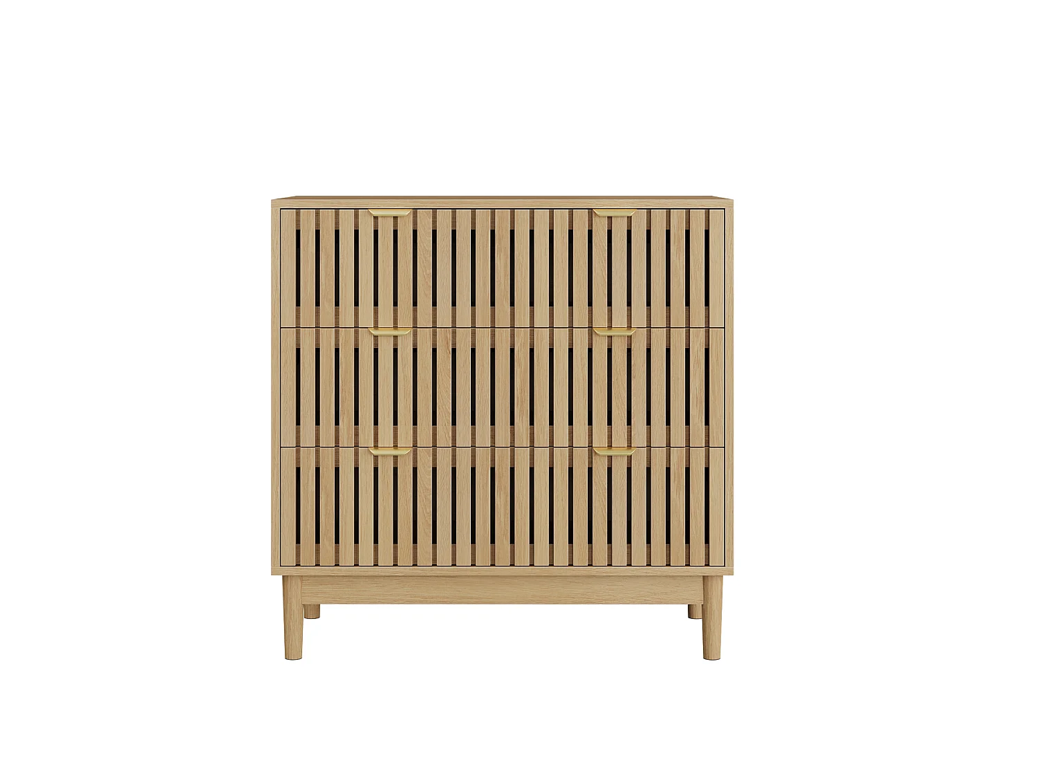 Cassettiera a 3 cassetti, 80x39x80 cm, legno color rovere