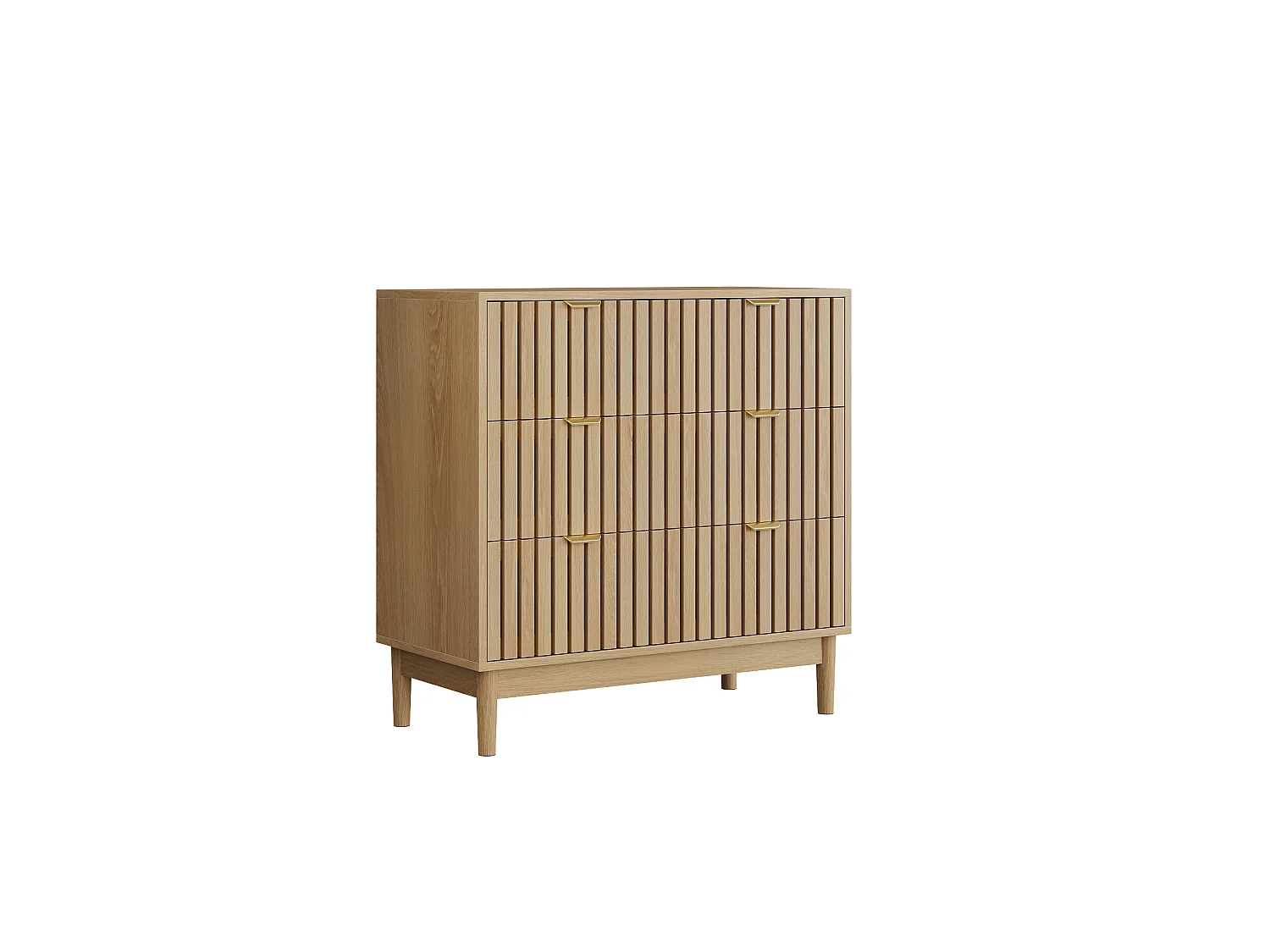 Cassettiera a 3 cassetti, 80x39x80 cm, legno color rovere