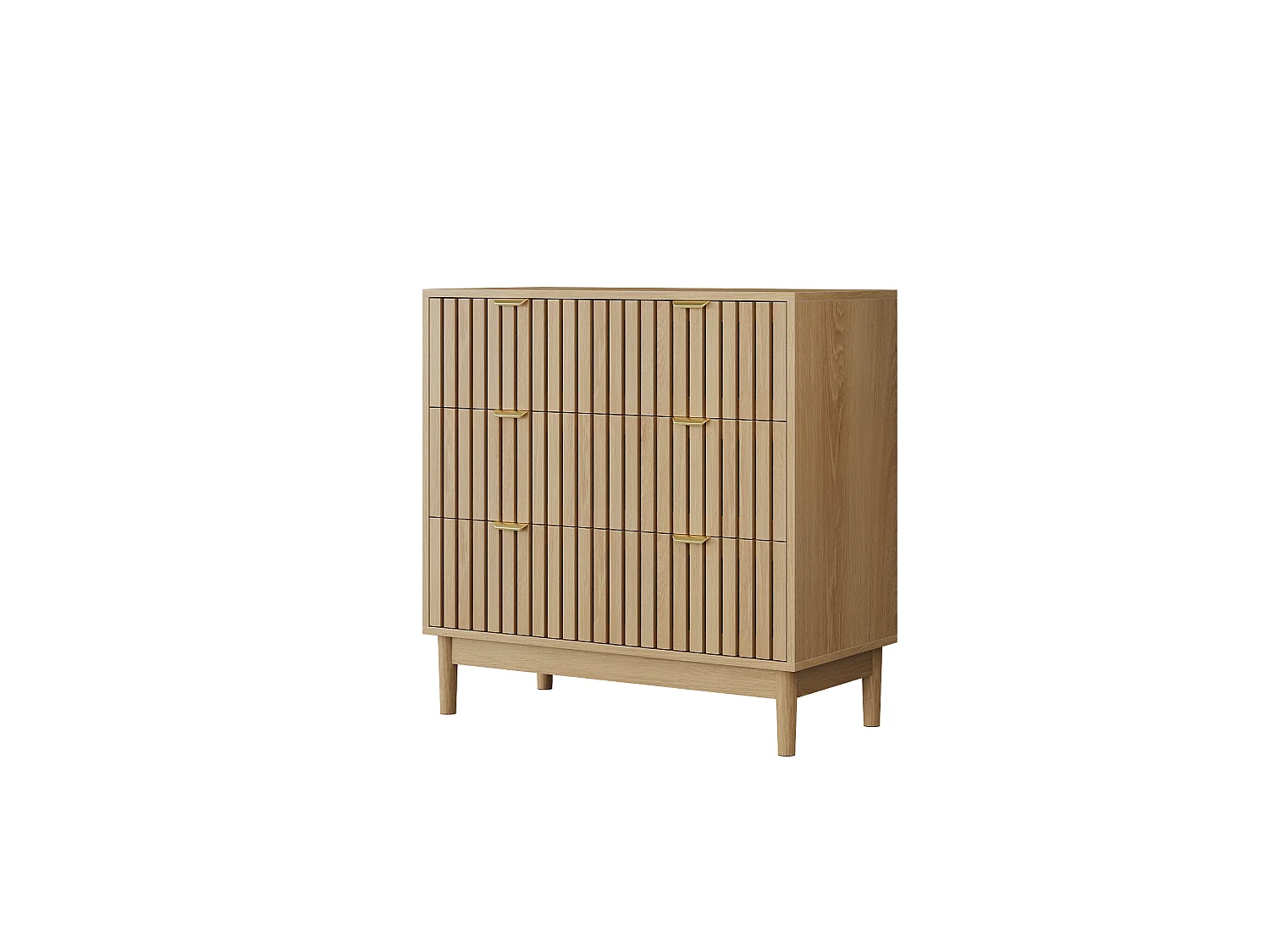 Cassettiera a 3 cassetti, 80x39x80 cm, legno color rovere