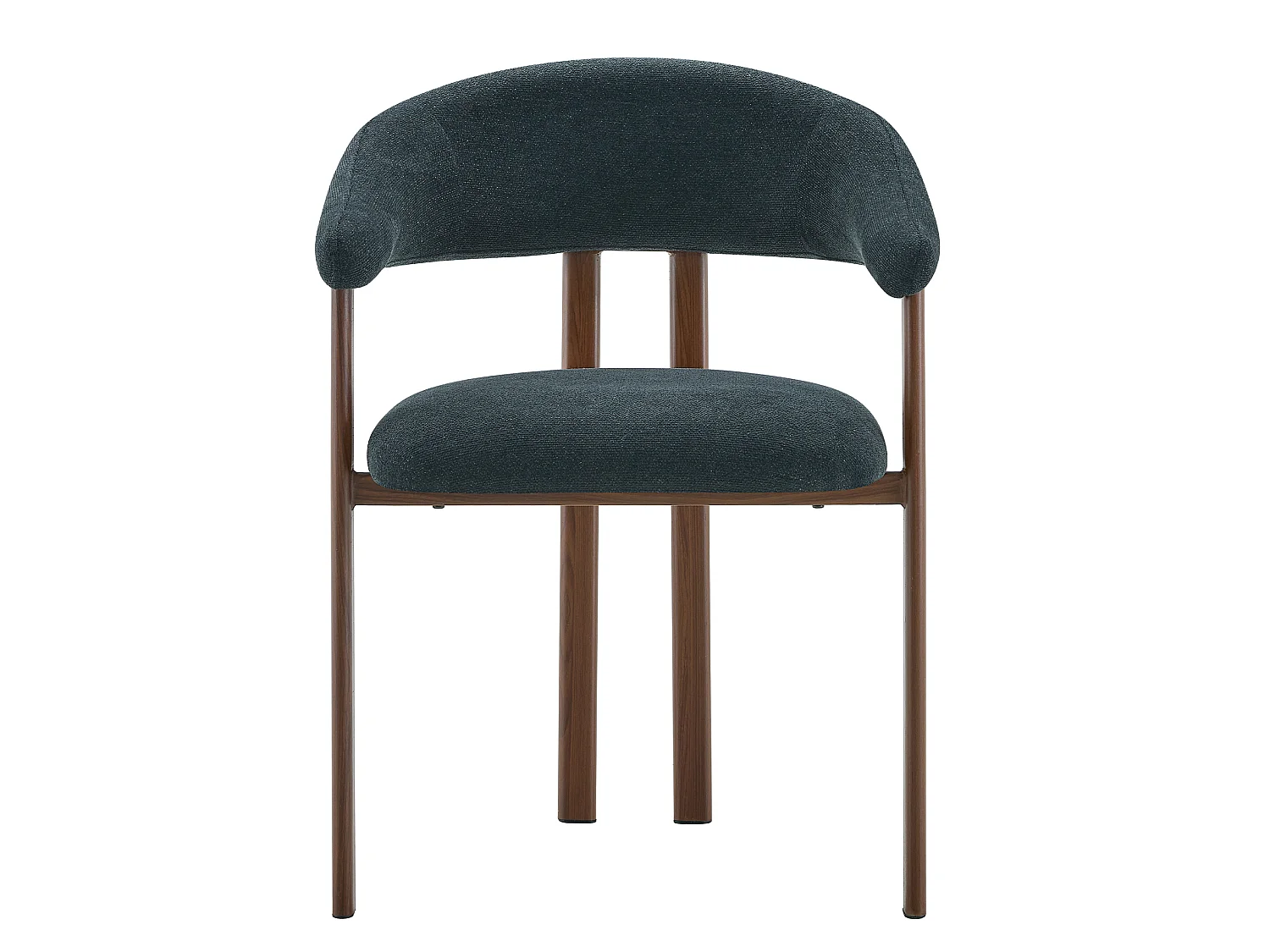 Set van 2 eetkamerstoelen in zwart linnen met metalen poten