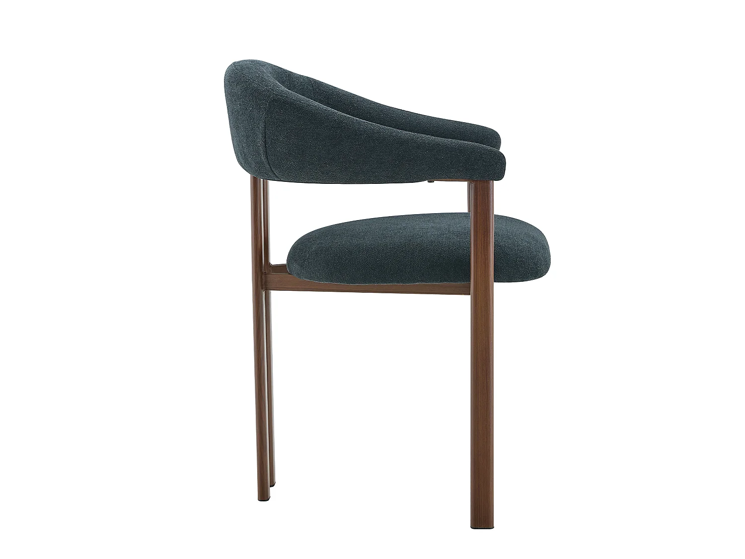 Set van 2 eetkamerstoelen in zwart linnen met metalen poten
