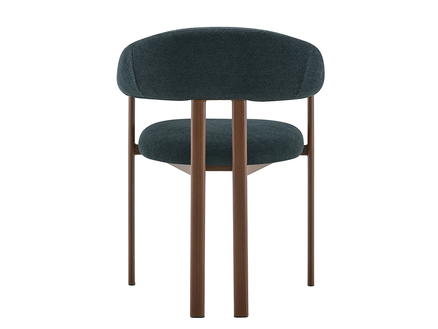 Set van 2 eetkamerstoelen in zwart linnen met metalen poten