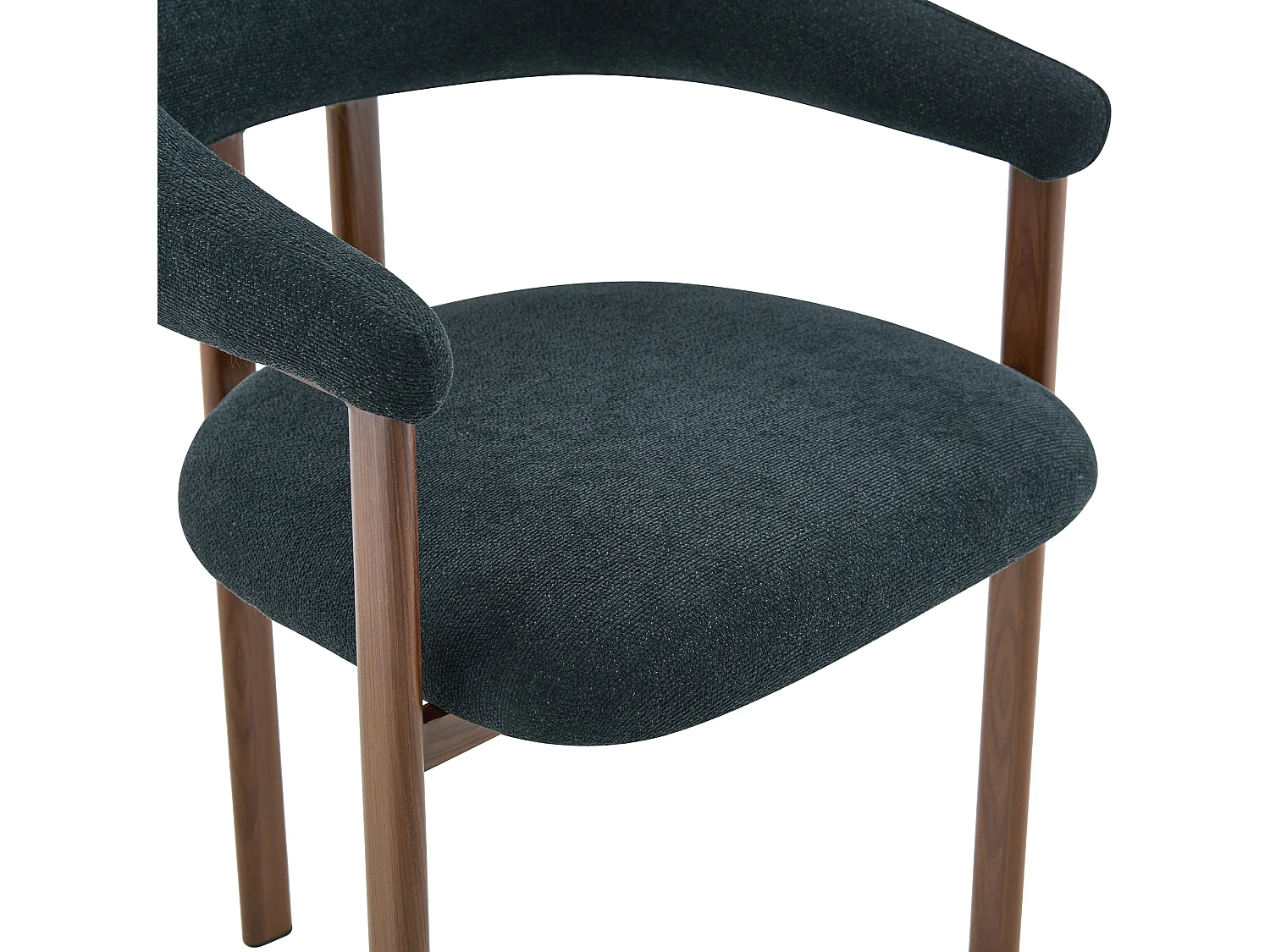 Set van 2 eetkamerstoelen in zwart linnen met metalen poten