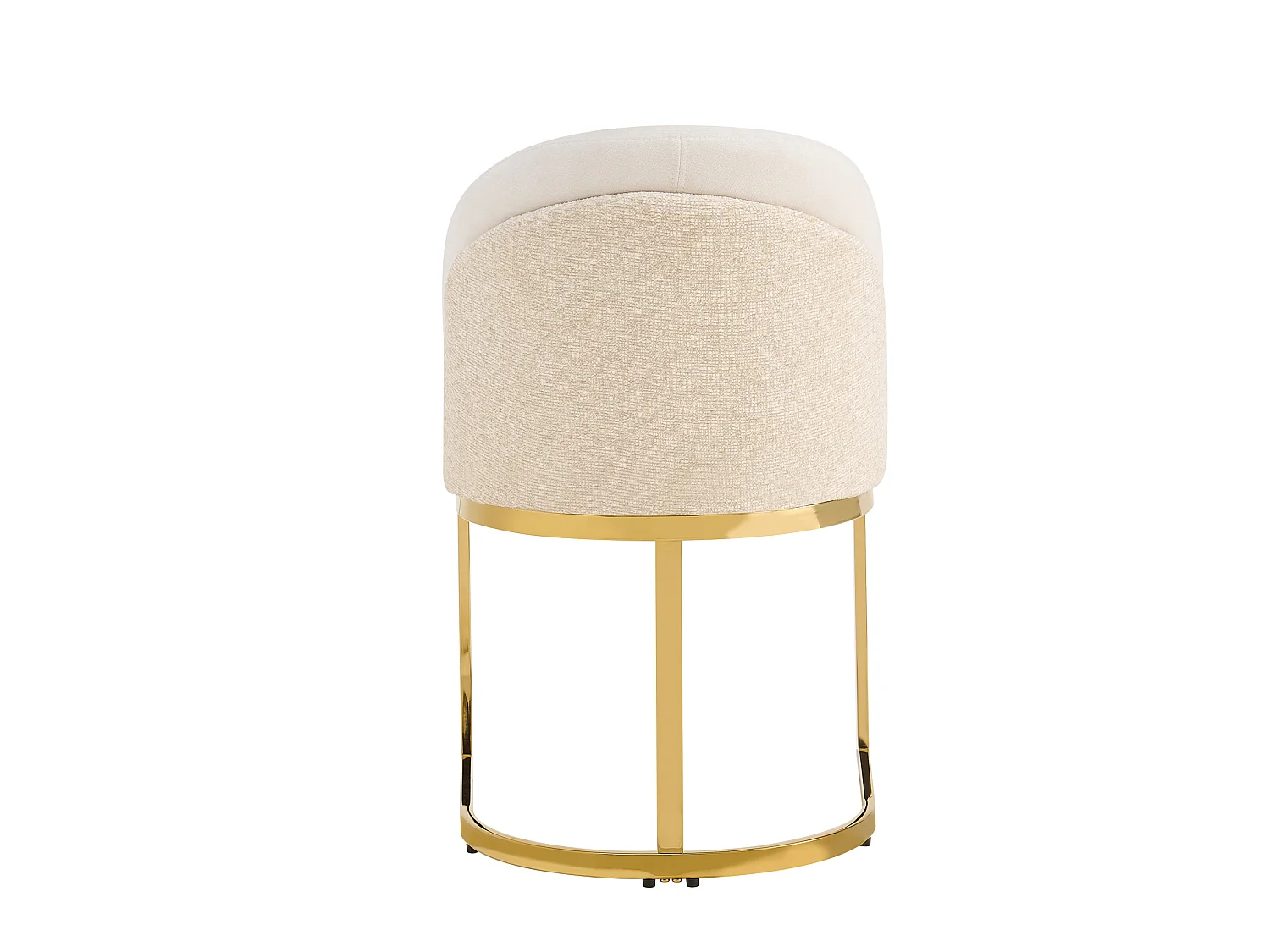 Lot de 4 chaises avec pieds en métal doré - Tissu en chenille beige