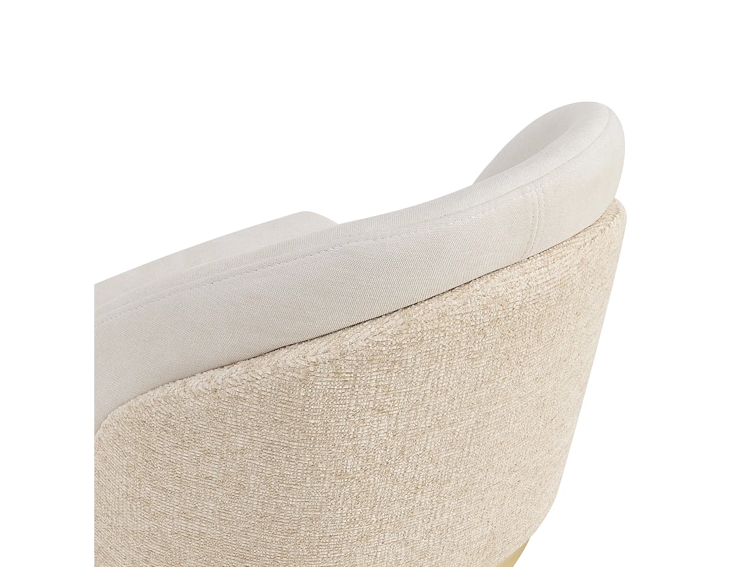 Lot de 4 chaises avec pieds en métal doré - Tissu en chenille beige