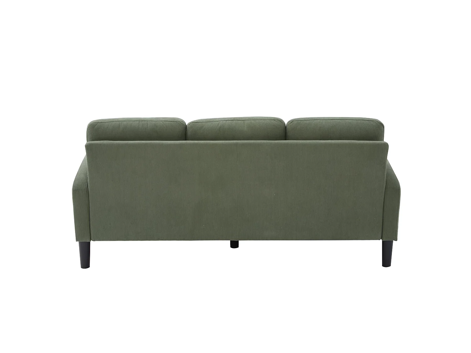 Canapé d'angle modulable 3 places 166 x 188 cm avec méridienne - Velours côtelé vert